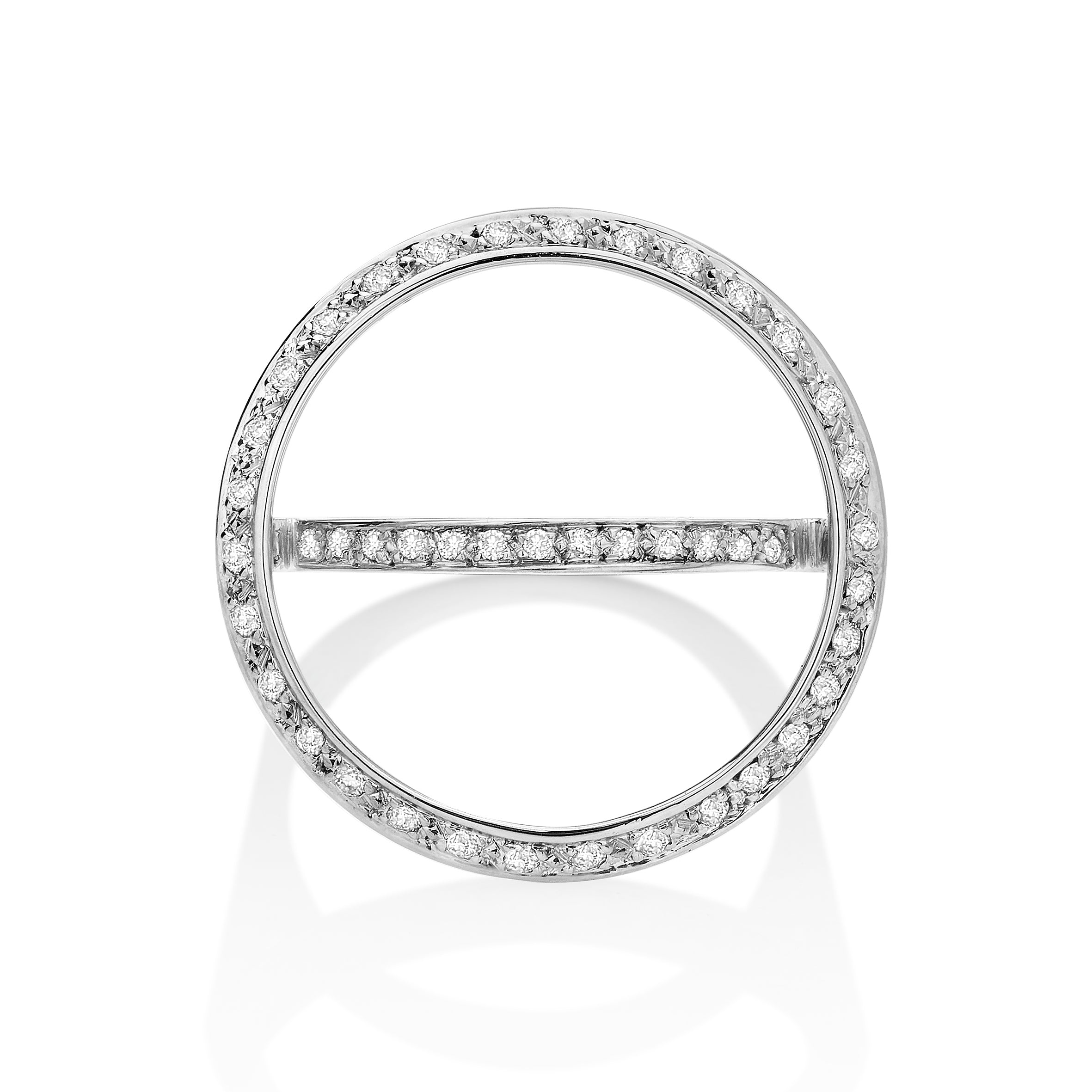 Anel Avantgarde De Ouro Branco 18K E Diamante