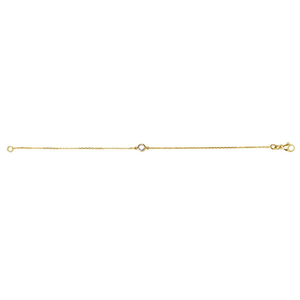 Pulseira Clássico De Ouro Amarelo 18K E Safira