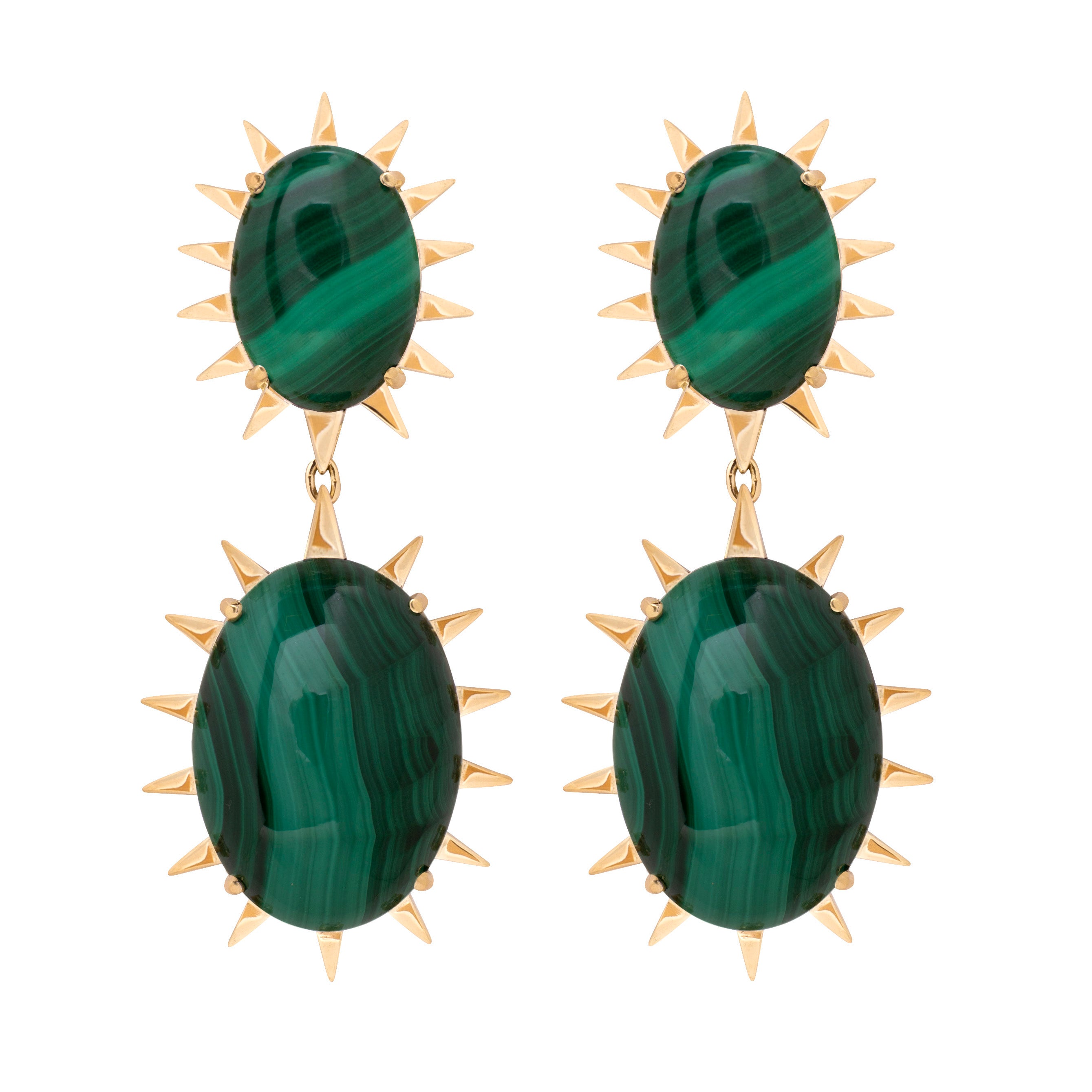 Brinco Dolce Vita De Ouro Amarelo 18K E Malaquita