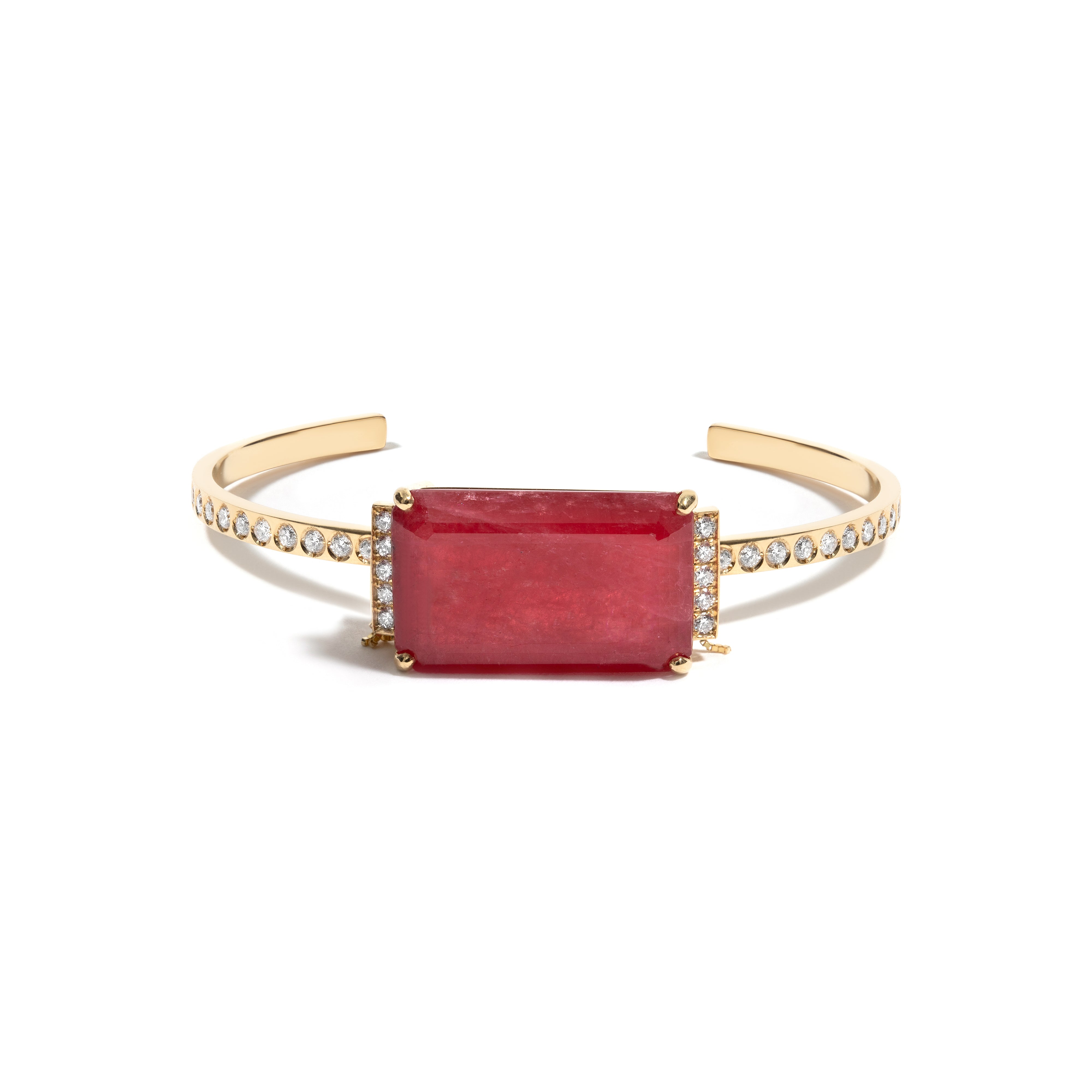 Pulseira New Vintage De Ouro Amarelo 18K, com Rodonita e Diamantes