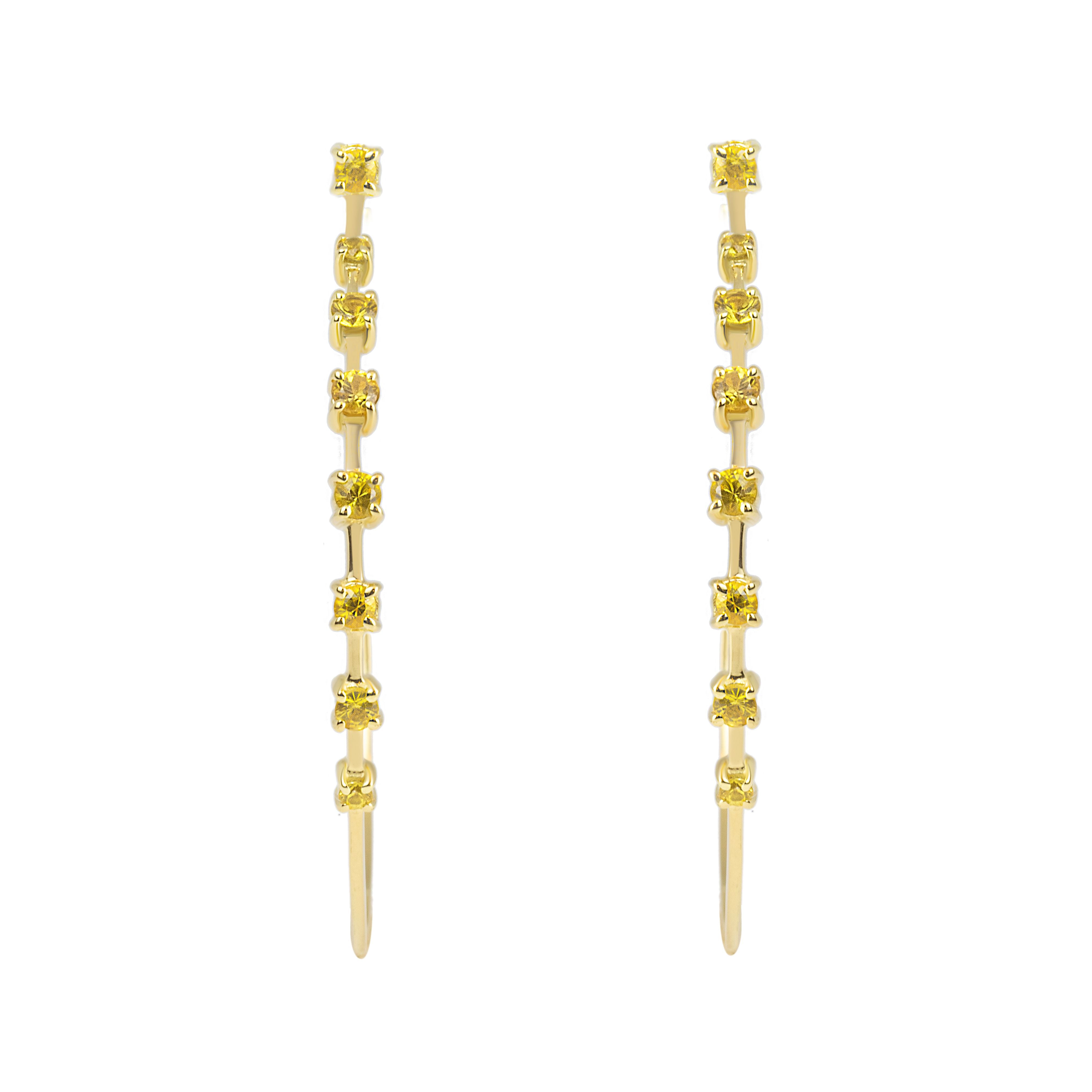 Brinco We Love Sapphire De Ouro Amarelo 18K E Safira - G