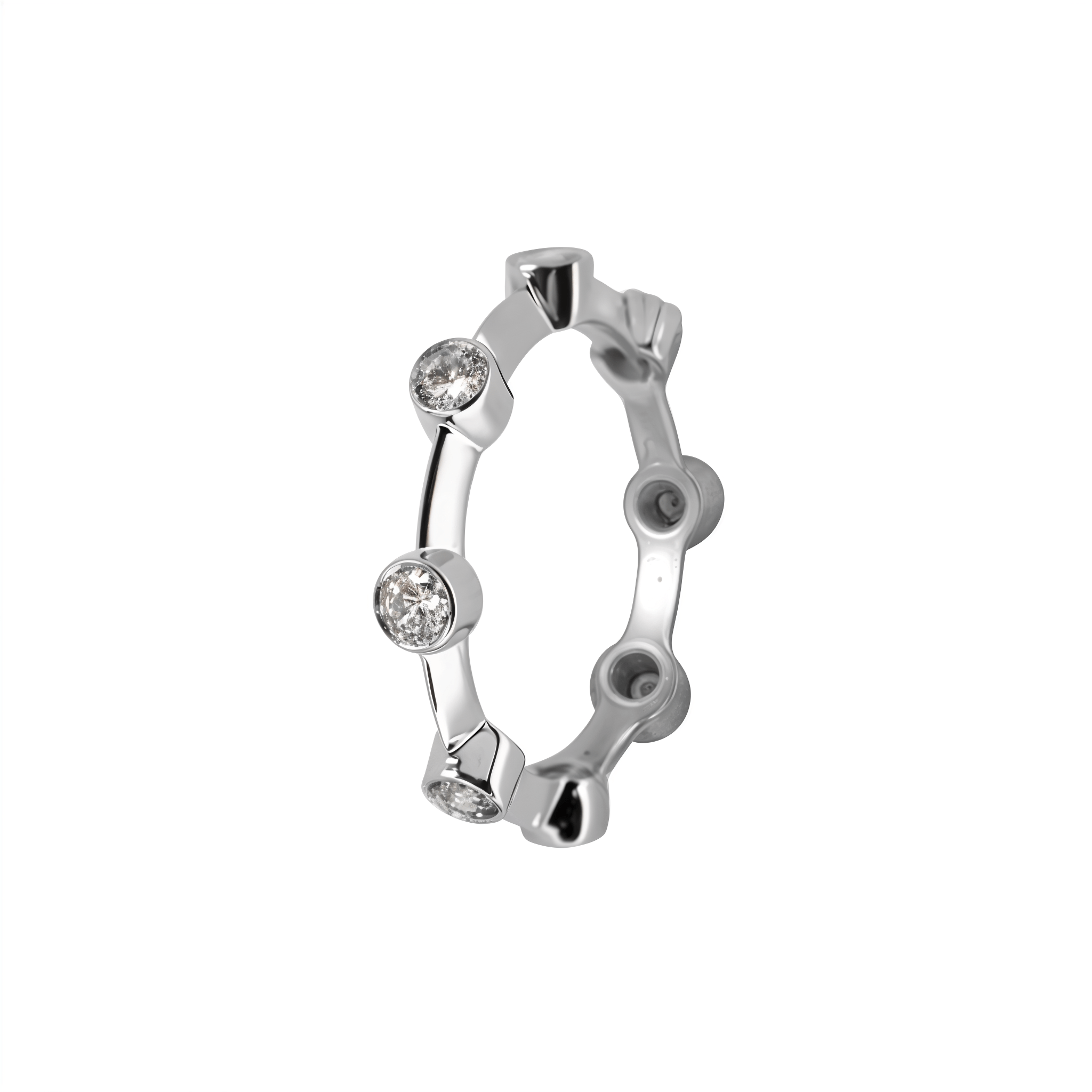 Anel Celebrate | Ouro Branco 18K E Diamantes - Jack Vartanian - Cravejados