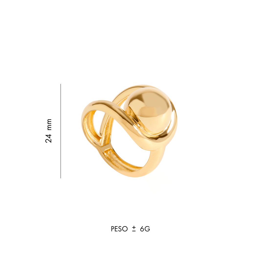 ANEL ESFERA JV LOLITTA | PRATA COM OURO AMARELO 18K - Jack Vartanian -