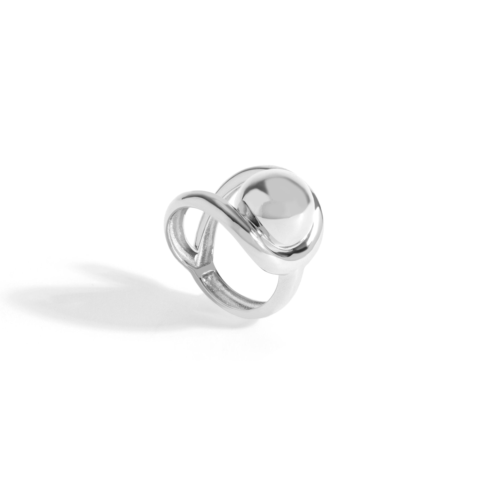 ANEL ESFERA JV LOLITTA | PRATA COM RÓDIO BRANCO - Jack Vartanian -