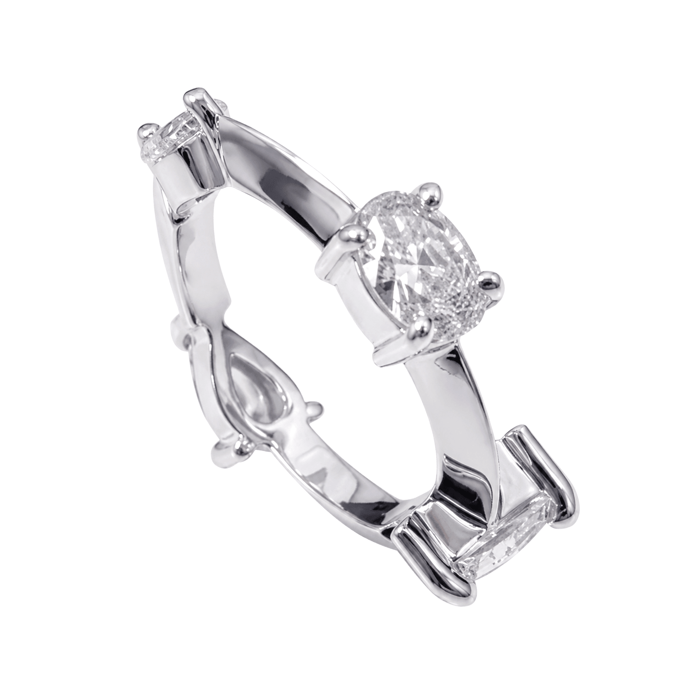 Anel Especial Mix | Ouro Branco 18K com Diamantes - Jack Vartanian - Cravejados
