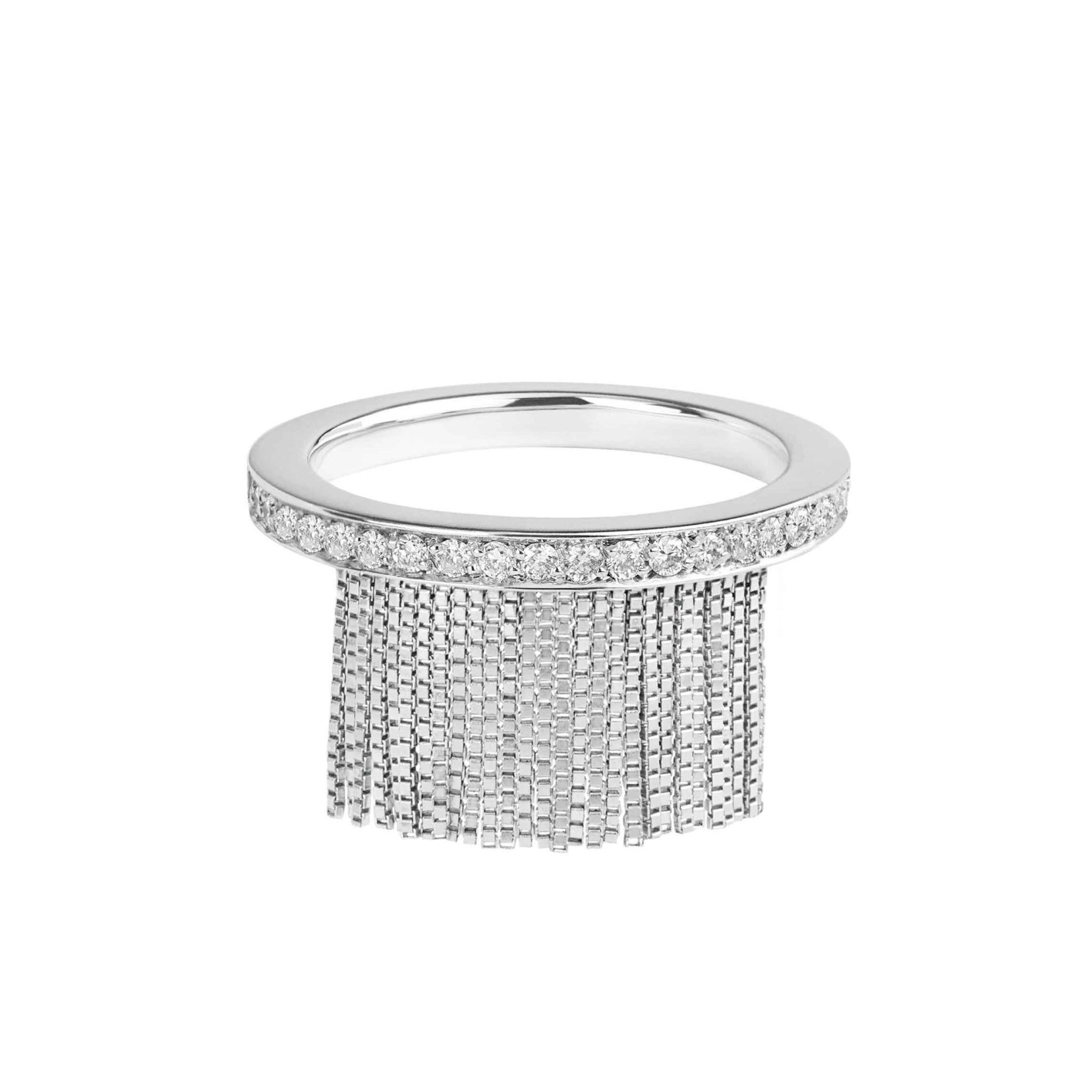 Anel Love Ny | Ouro Branco 18K E Diamantes - Jack Vartanian - Cravejados