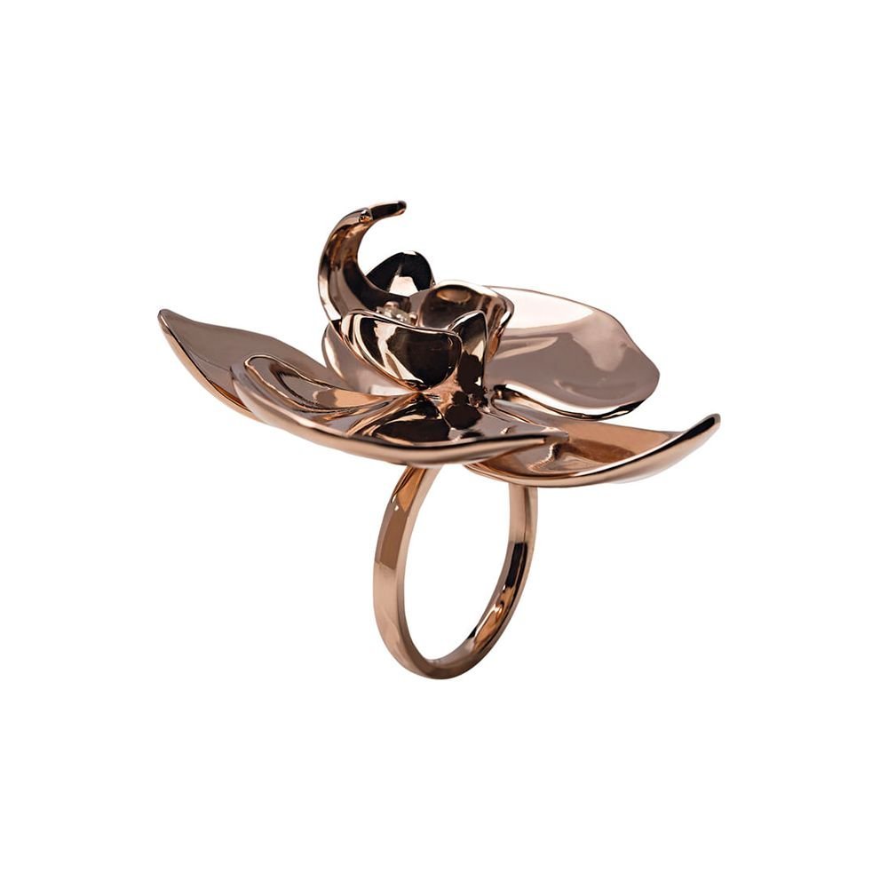 Anel Orquidea | Prata Com Ouro Rosa E Diamante - Jack Vartanian - Cravejados
