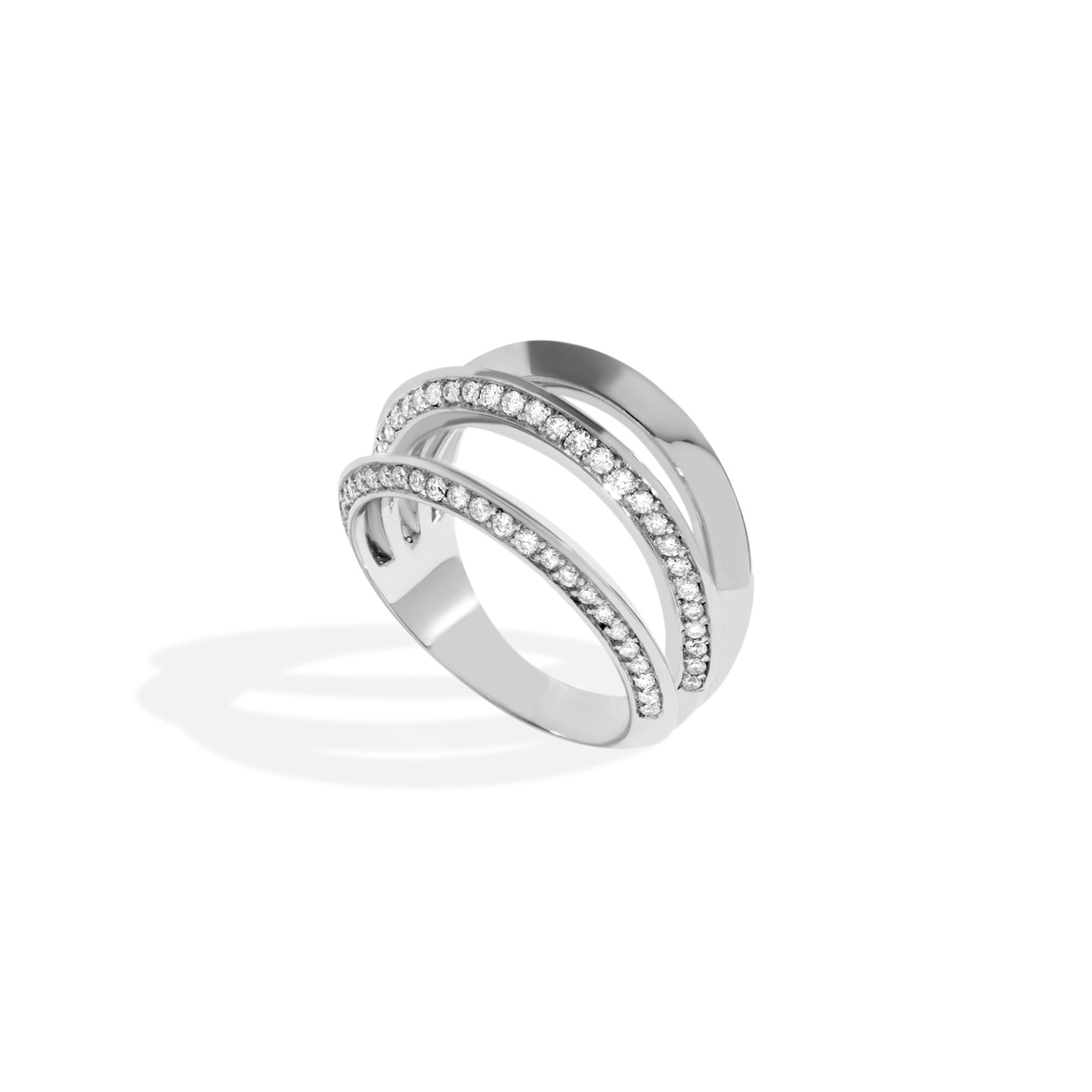 ANEL SHINE TRIPLO | OURO BRANCO 18K COM DIAMANTES - Jack Vartanian - Cravejados