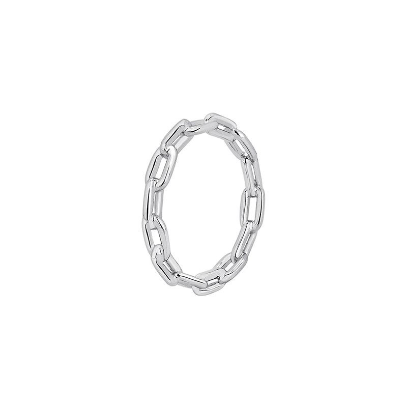 Anel White chain | Prata Com Ouro Branco 18k - Jack Vartanian - Sem Pedra