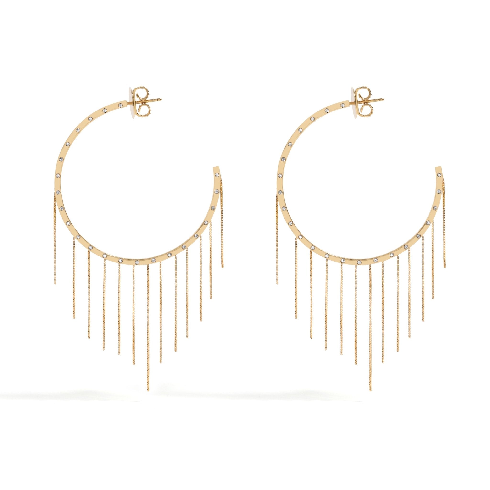 Argola Fringe New Vintage | Ouro Amarelo 18K com Diamantes - Jack Vartanian - Argolas