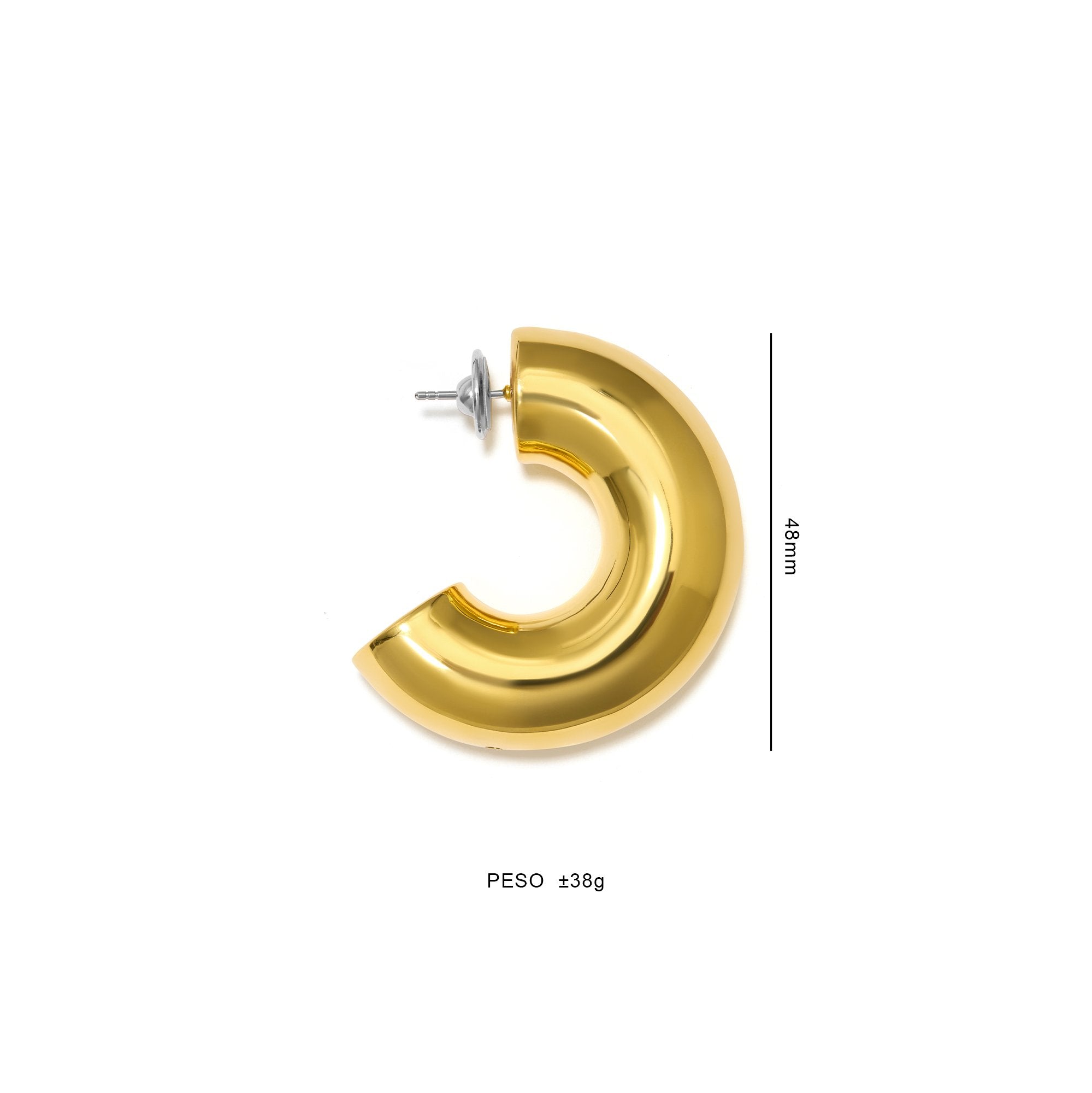 BRINCO ARGOLA BOLD MAXI | PRATA COM OURO AMARELO 18K - Jack Vartanian -