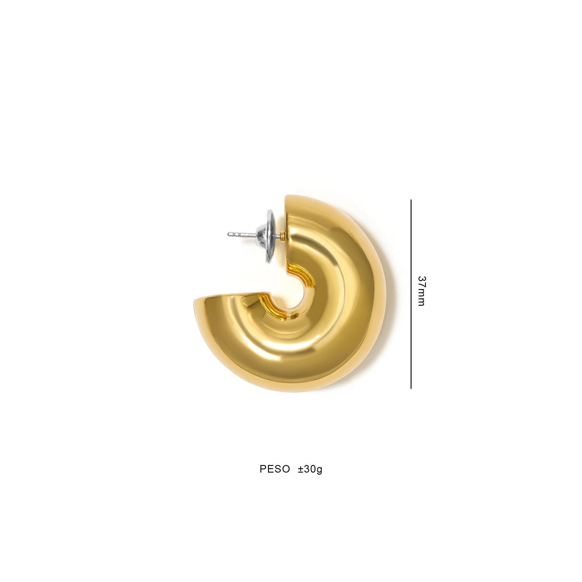 BRINCO ARGOLA BOLD | PRATA COM OURO AMARELO 18K - Jack Vartanian -