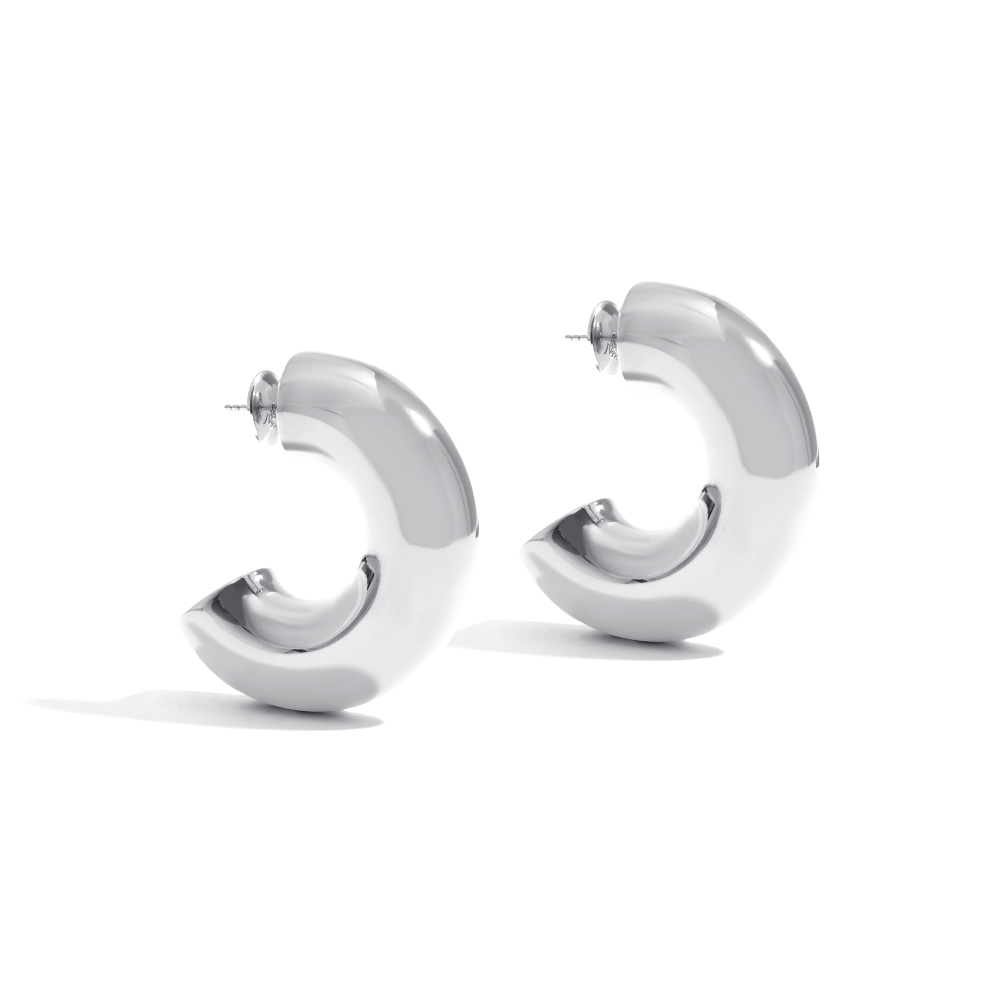 BRINCO ARGOLA WHITE BOLD MAXI | PRATA COM OURO BRANCO 18K - Jack Vartanian -