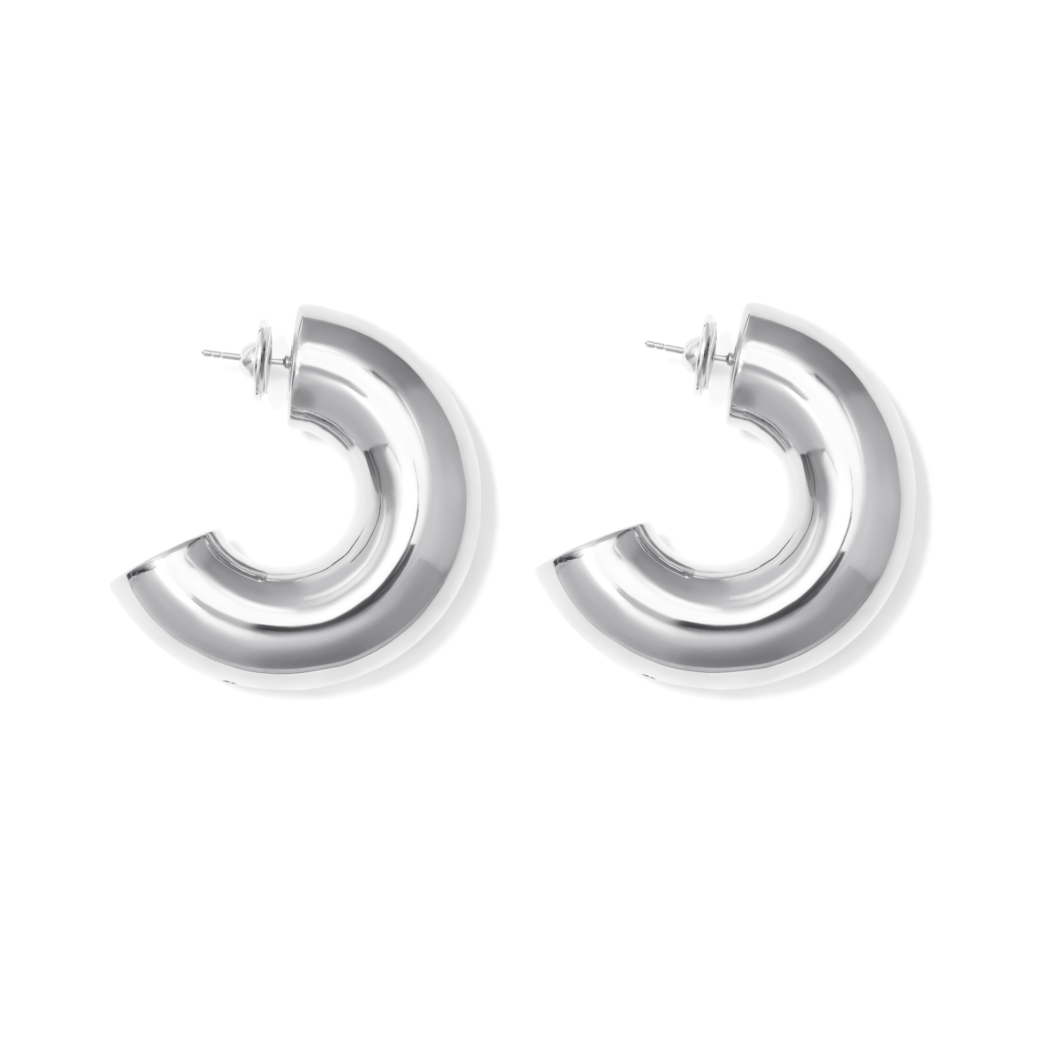 BRINCO ARGOLA WHITE BOLD MAXI | PRATA COM OURO BRANCO 18K - Jack Vartanian -