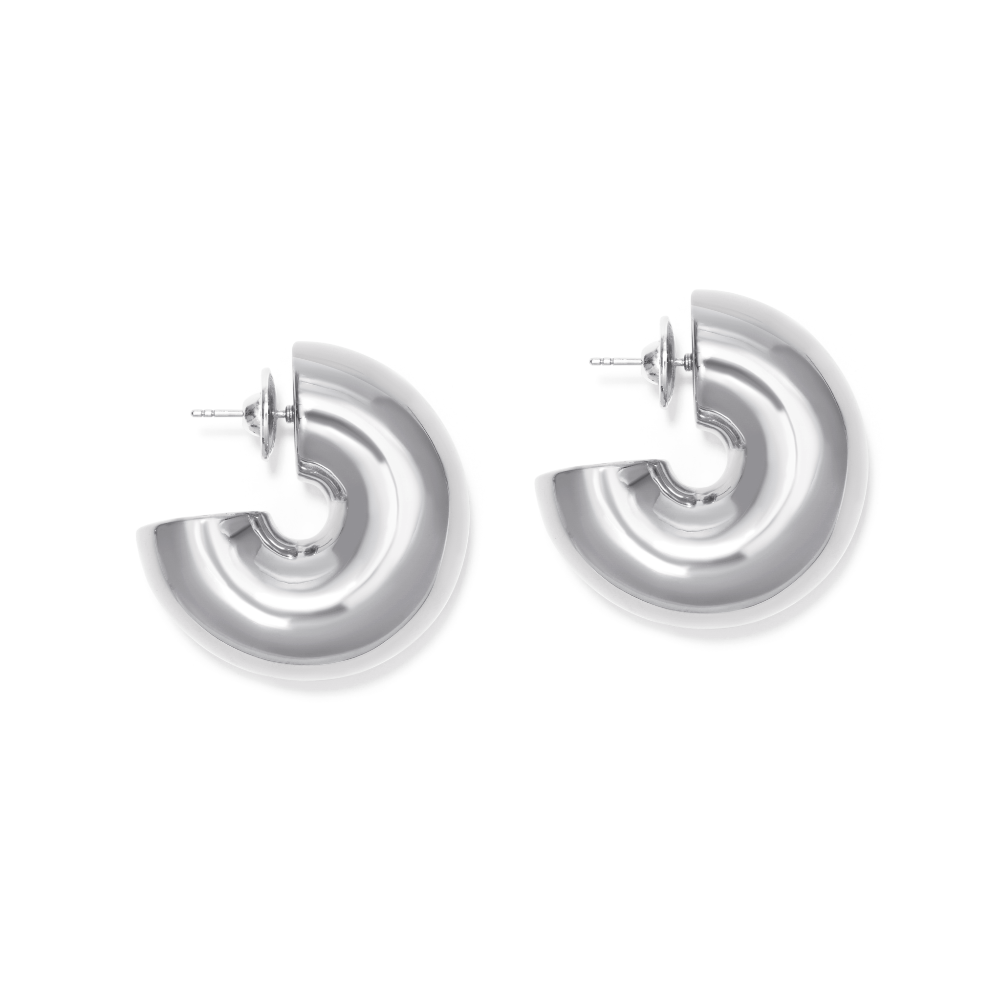 BRINCO ARGOLA WHITE BOLD | PRATA COM OURO BRANCO 18K - Jack Vartanian -