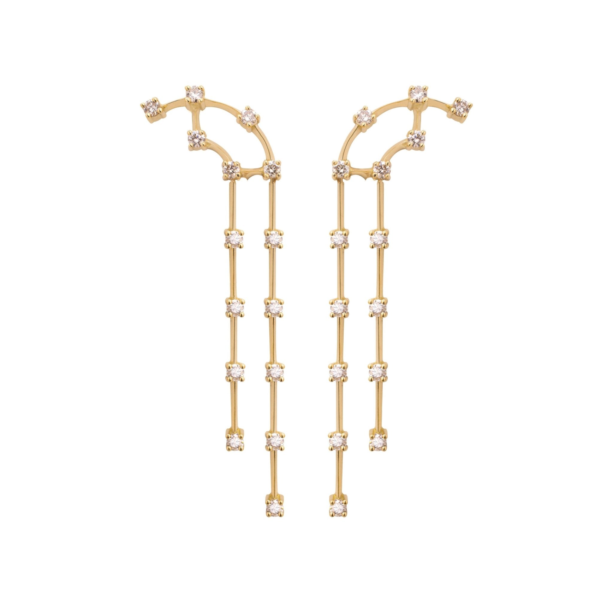 Brinco Celebrate Duo | Ouro Amarelo 18K e Diamantes - Jack Vartanian - Alta Joalheria