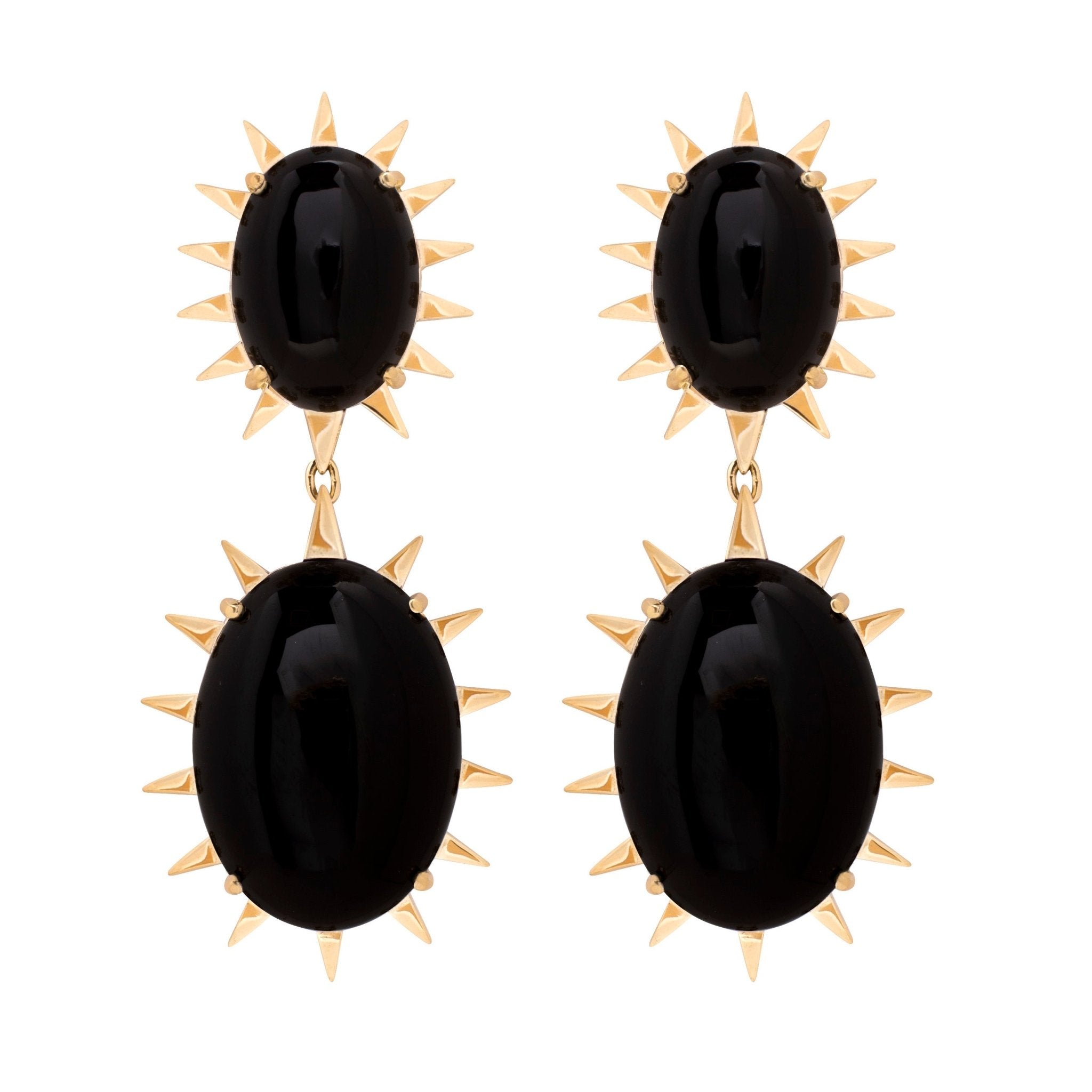 Brinco Duo Dolce | Ouro Amarelo 18K e Ágata - Jack Vartanian - Longos E Franjas