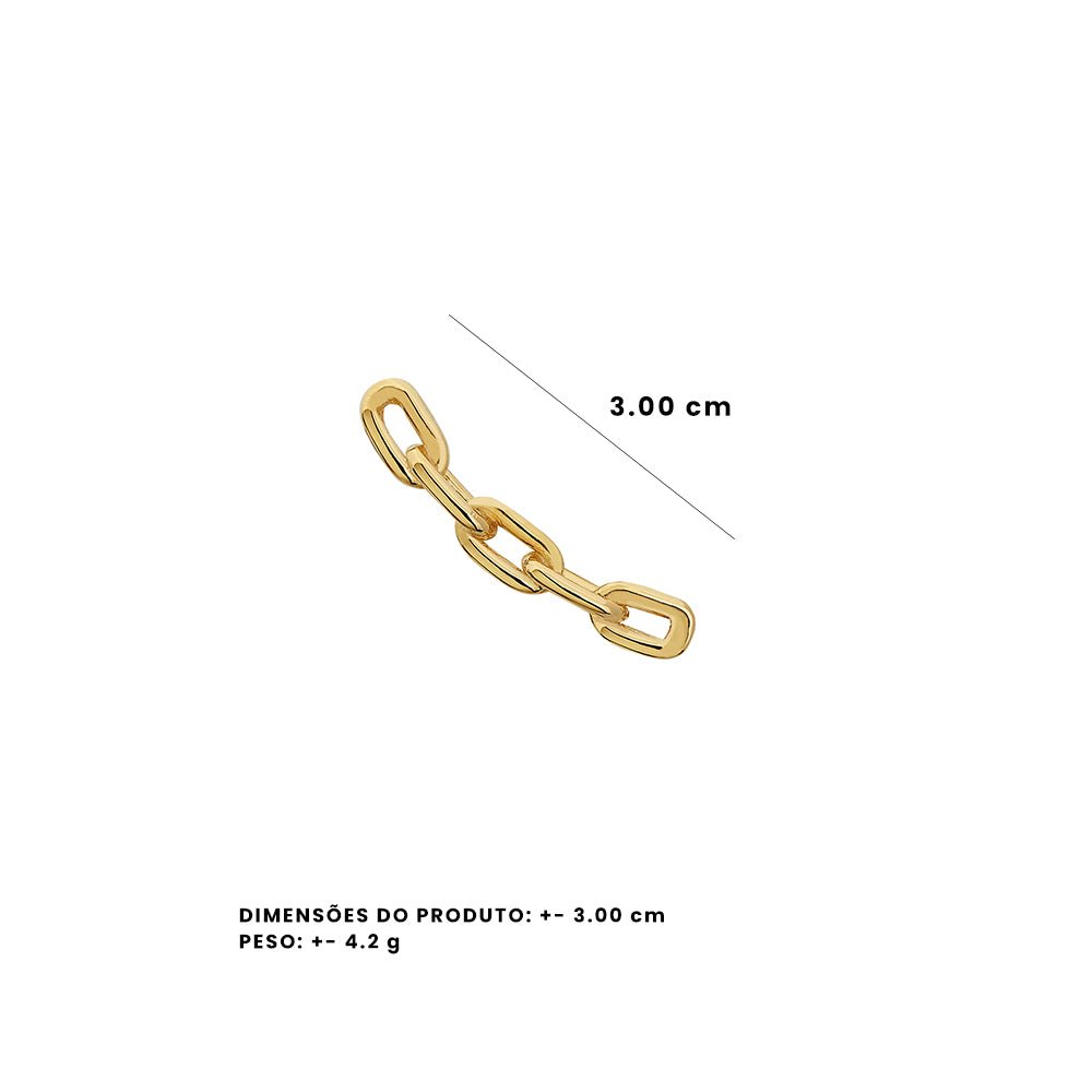 Brinco Ear Cuff Chain | Prata Com Ouro Amarelo 18k - Jack Vartanian - Ear Cuffs