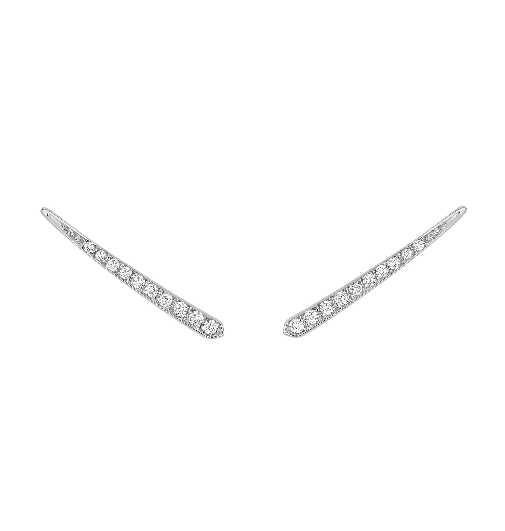 Brinco Ear Cuff Piscine | Ouro Branco 18K E Diamantes - Jack Vartanian - Ear Cuffs