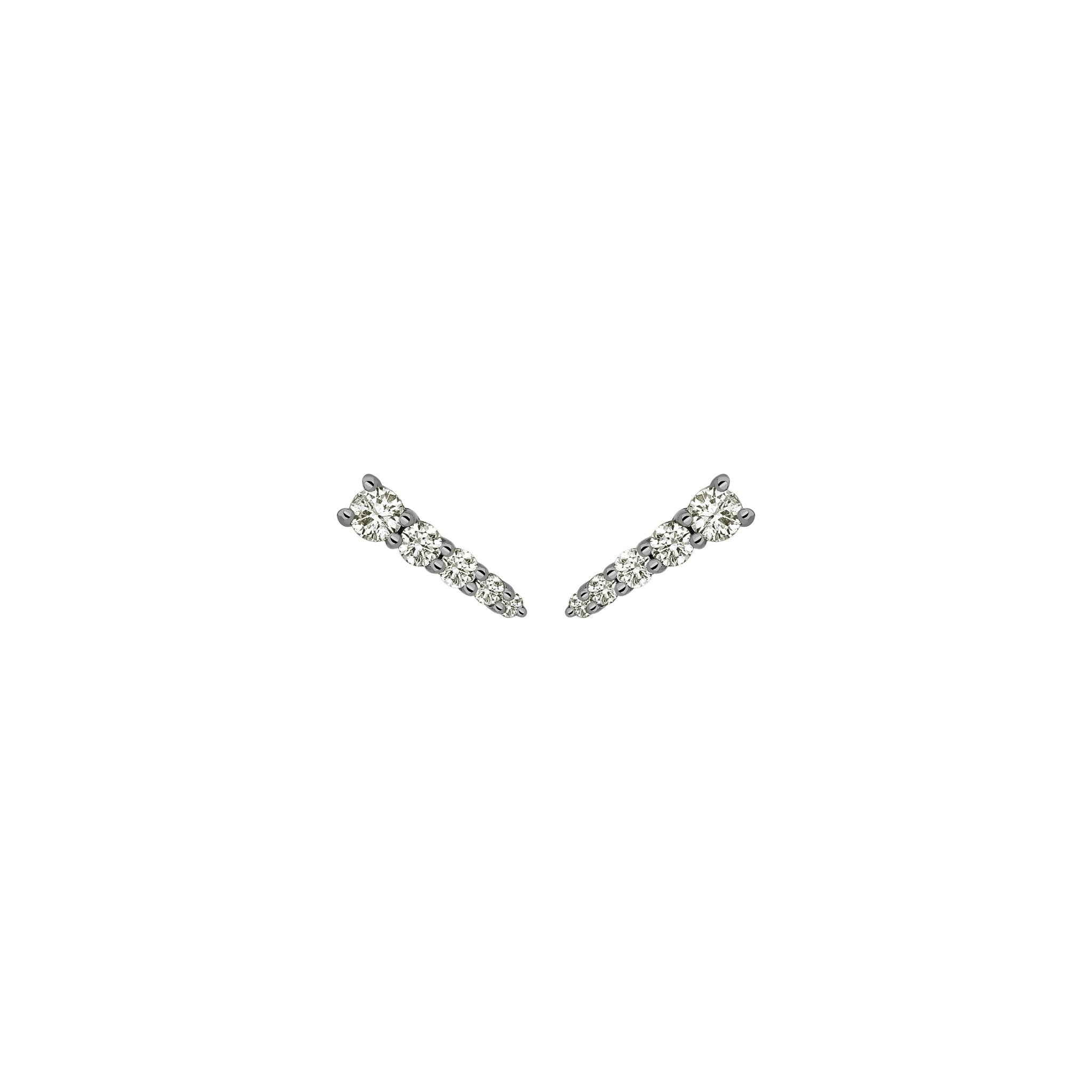 Brinco Ear Cuff Rock Star - P | Ouro Branco 18K com Ródio Negro e Diamantes - Jack Vartanian - Ear Cuffs