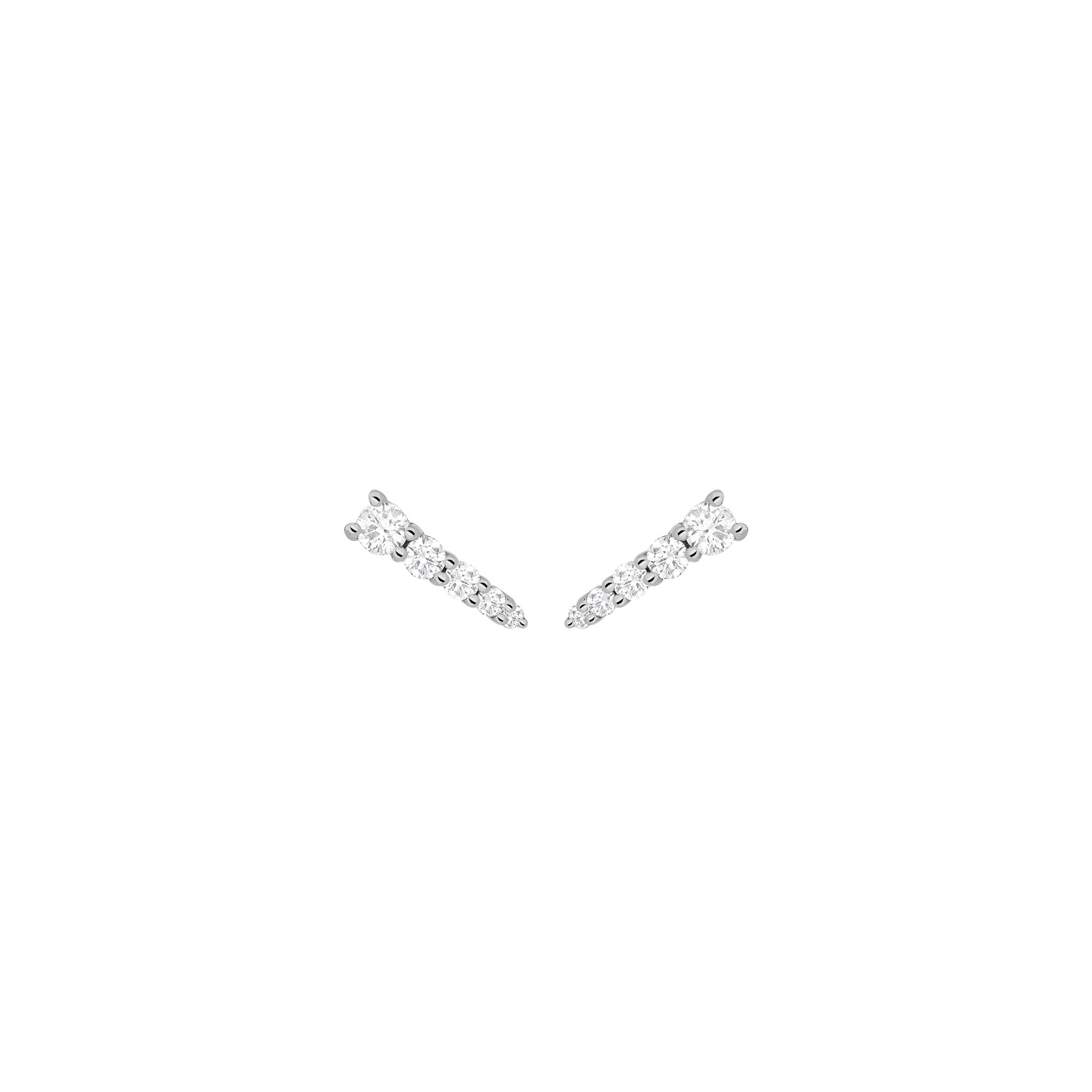 Brinco Ear Cuff Rock Star - P | Ouro Branco 18K e Diamantes - Jack Vartanian - Ear Cuffs