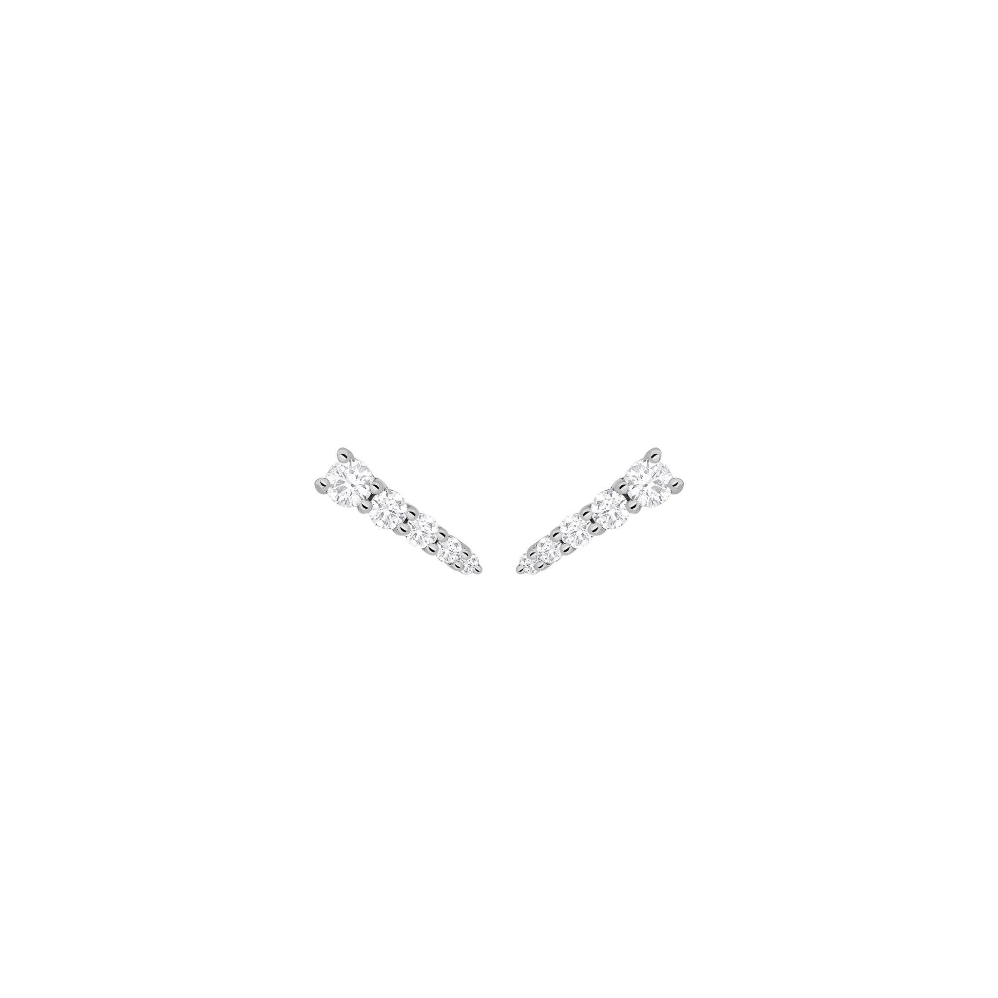 Brinco Ear Cuff Rock Star - P | Ouro Branco 18K e Diamantes - Jack Vartanian - Ear Cuffs