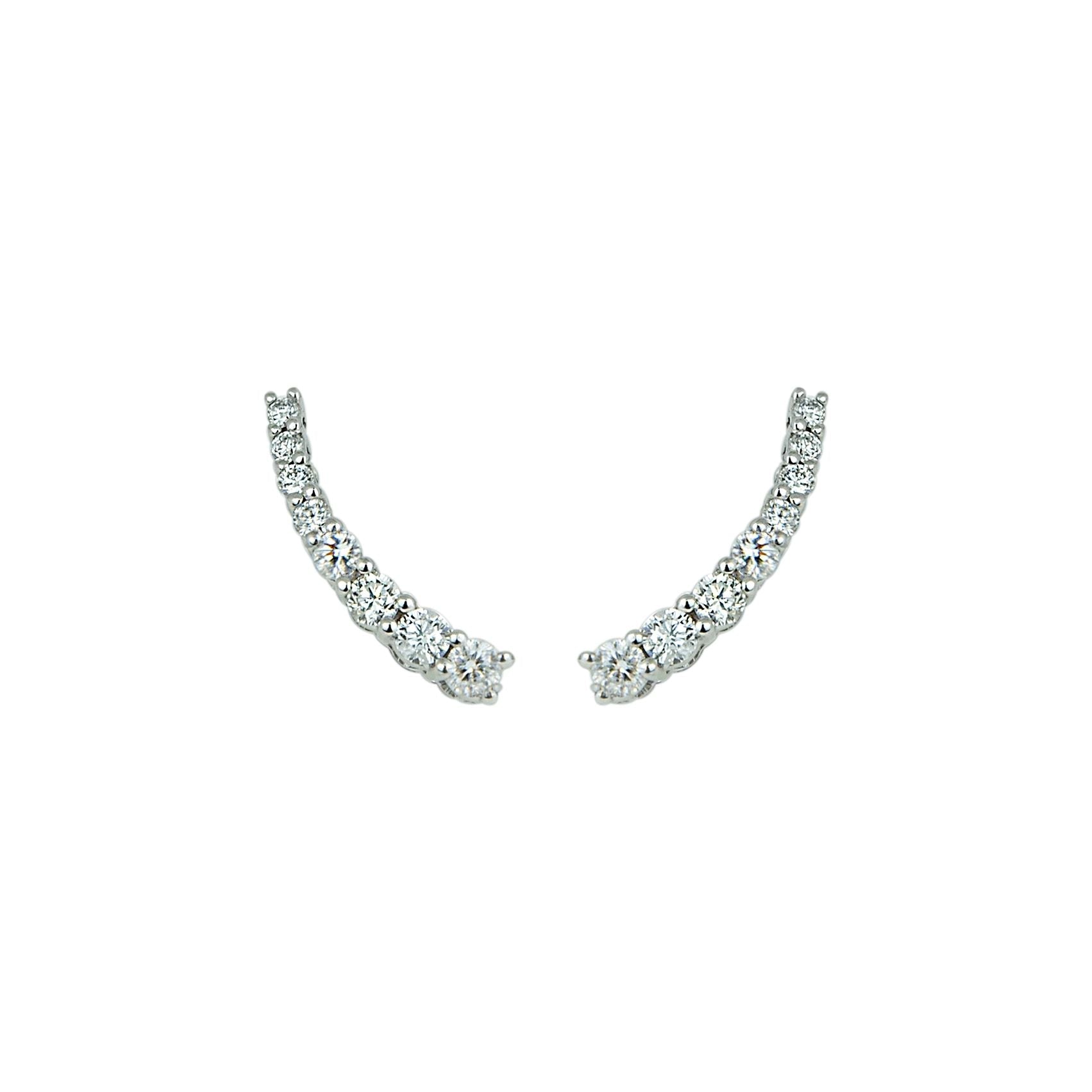 Brinco Ear Cuff Universo | Ouro Branco 18K E Diamantes - Jack Vartanian - Ear Cuffs