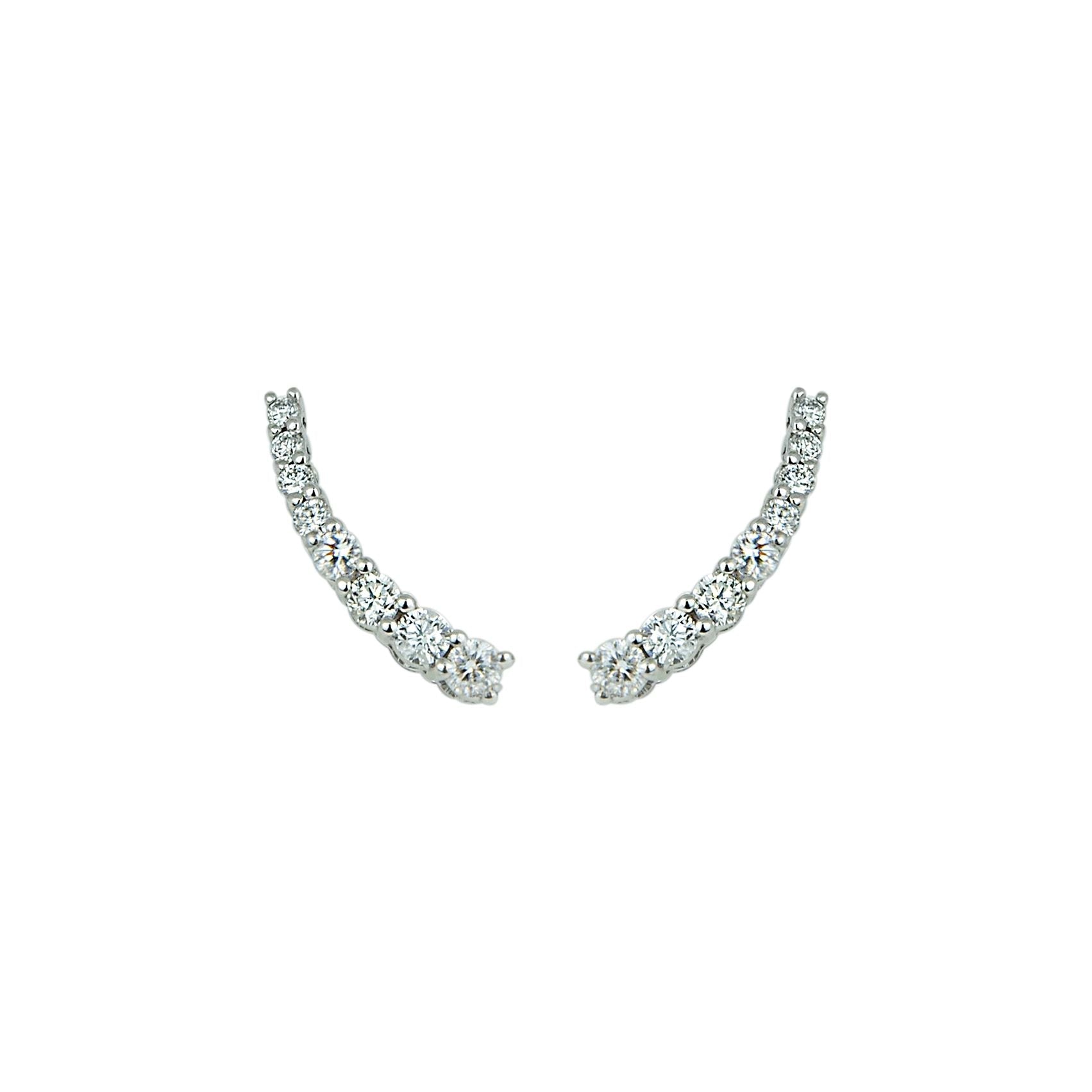 Brinco Ear Cuff Universo | Ouro Branco 18K E Diamantes - Jack Vartanian - Ear Cuffs