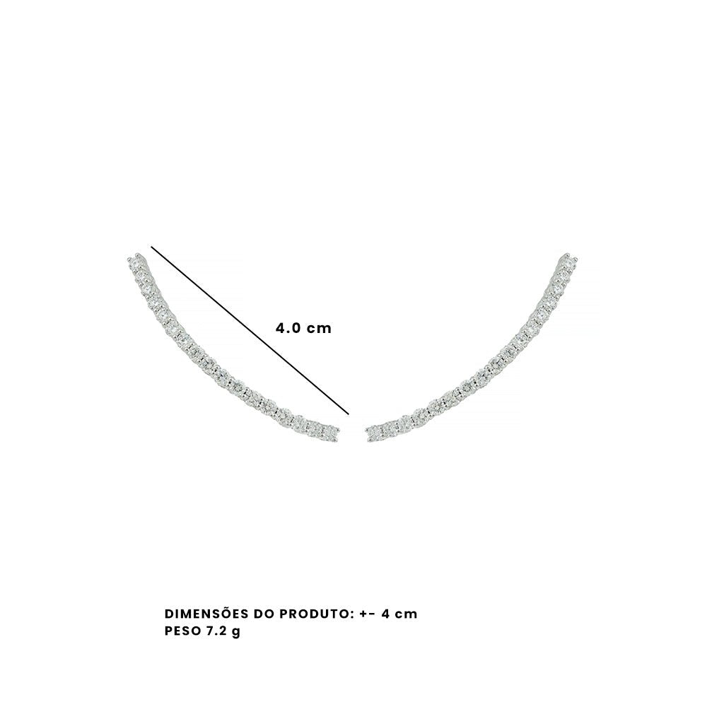 Brinco Ear Cuff Voyeur | Ouro Branco 18K E Diamantes - Jack Vartanian - Ear Cuffs