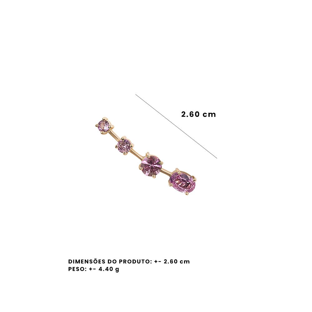 Brinco Ear Cuff We Love Sapphire - G | Ouro Rosa 18K E Safiras - Jack Vartanian - Ear Cuffs