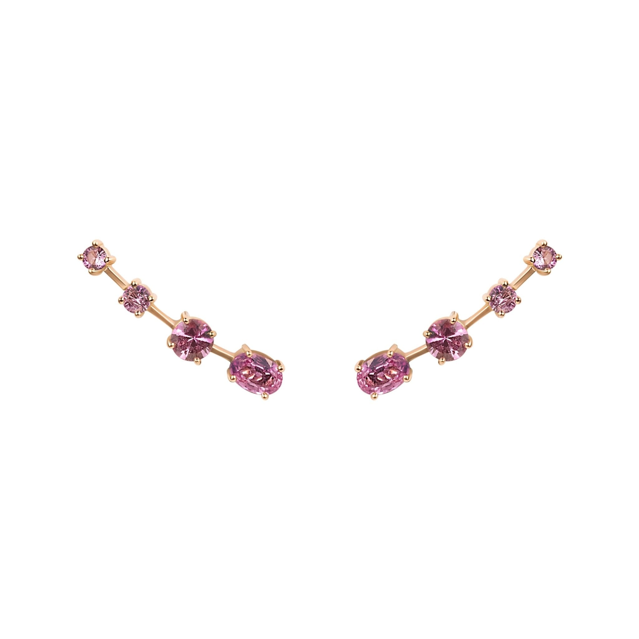 Brinco Ear Cuff We Love Sapphire - G | Ouro Rosa 18K E Safiras - Jack Vartanian - Ear Cuffs