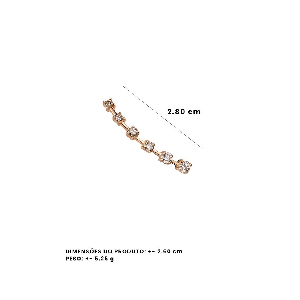 Brinco Ear Cuff We Love Sapphire | Ouro Rosa 18K E Diamantes - Jack Vartanian - Ear Cuffs