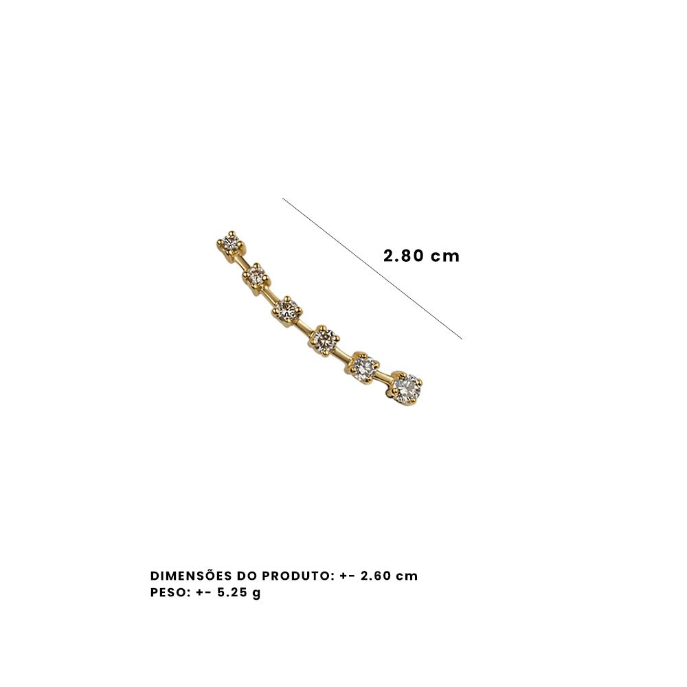Brinco Ear Cuff We Love Sapphire - P | Ouro Amarelo 18K E Diamantes - Jack Vartanian - Ear Cuffs