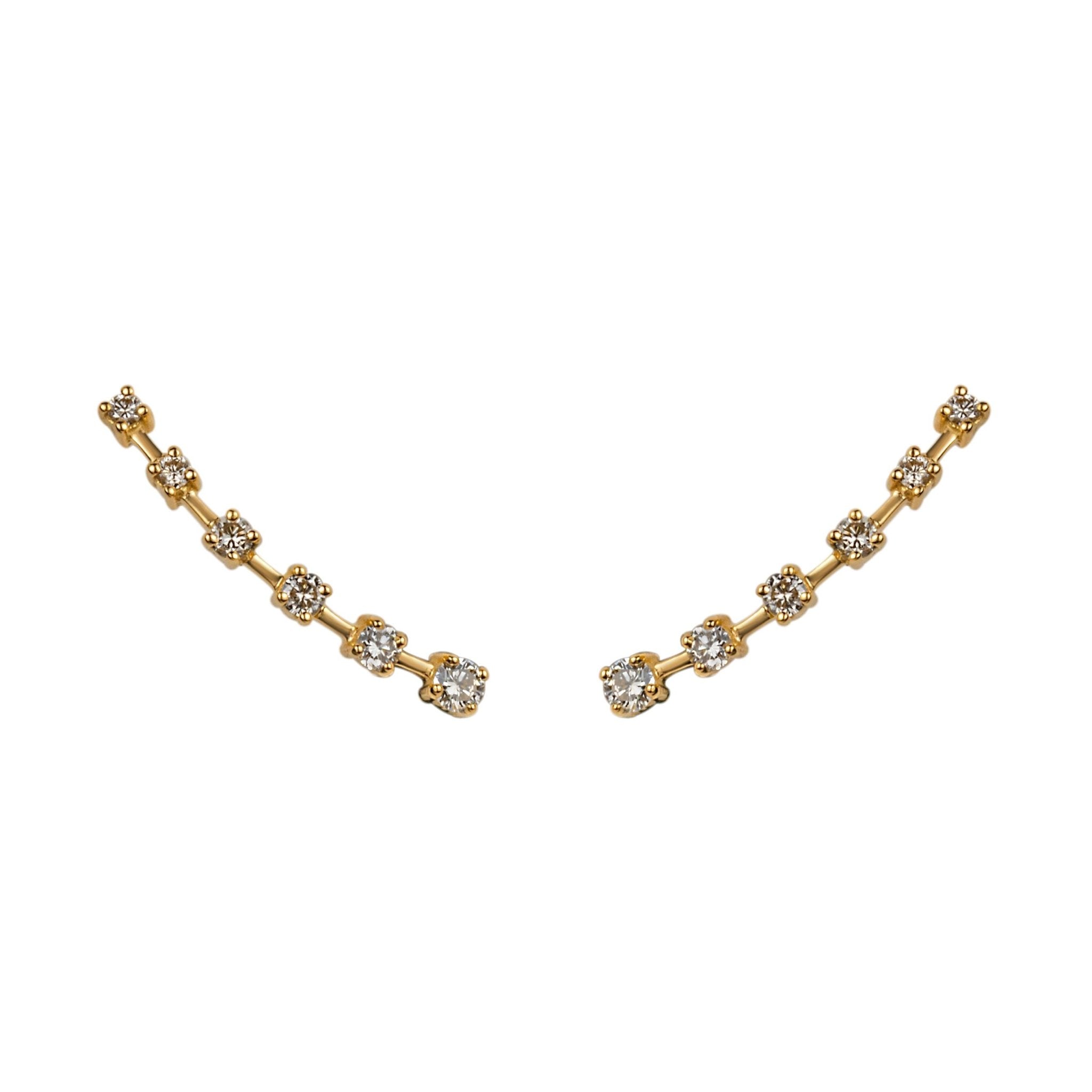 Brinco Ear Cuff We Love Sapphire - P | Ouro Amarelo 18K E Diamantes - Jack Vartanian - Ear Cuffs