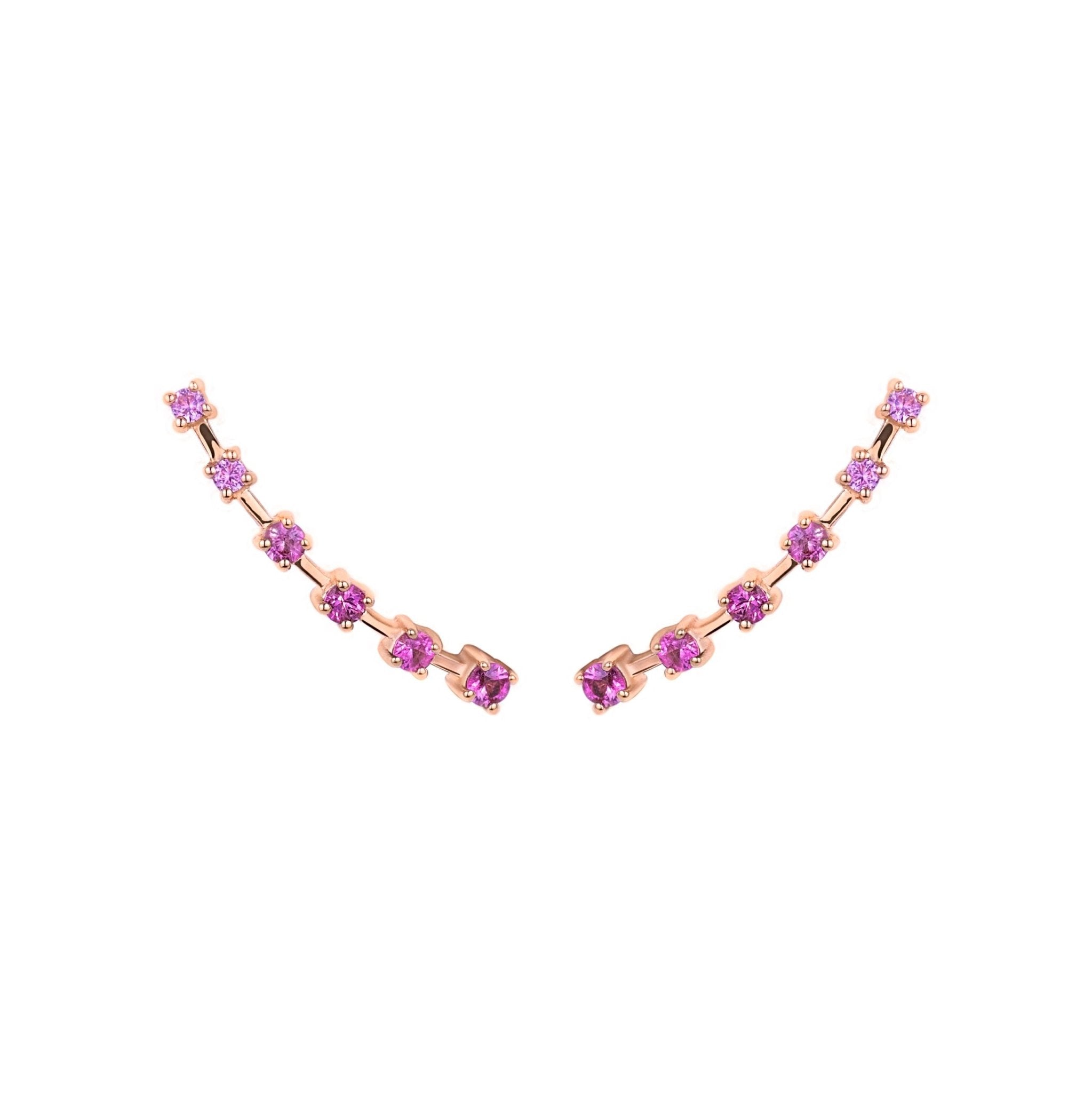 Brinco Ear Cuff We Love Sapphire - P | Ouro Rosa 18K E Safiras - Jack Vartanian - Ear Cuffs