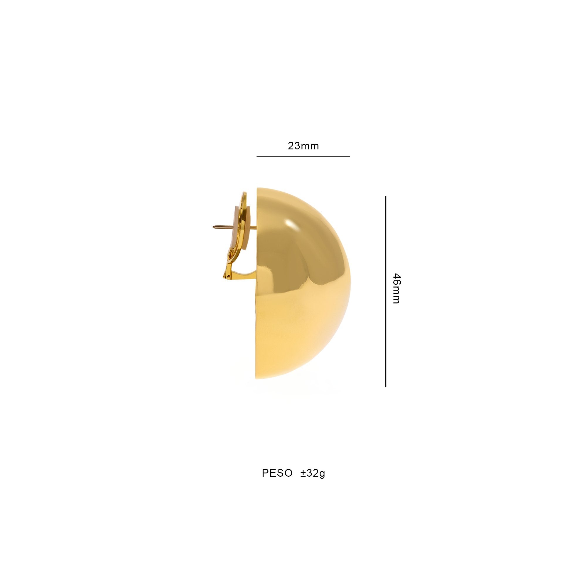 BRINCO ESFERA BOLD MAXI | PRATA COM OURO AMARELO 18K - Jack Vartanian -