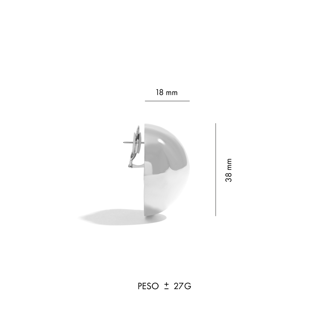 BRINCO ESFERA BOLD WHITE M | PRATA COM OURO BRANCO - Jack Vartanian -
