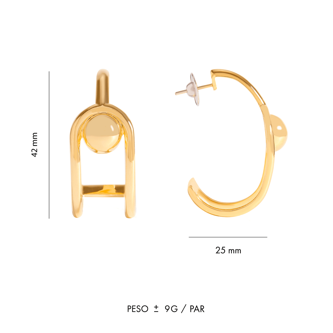 BRINCO ESFERA JV LOLITTA | PRATA COM OURO AMARELO 18K - Jack Vartanian -