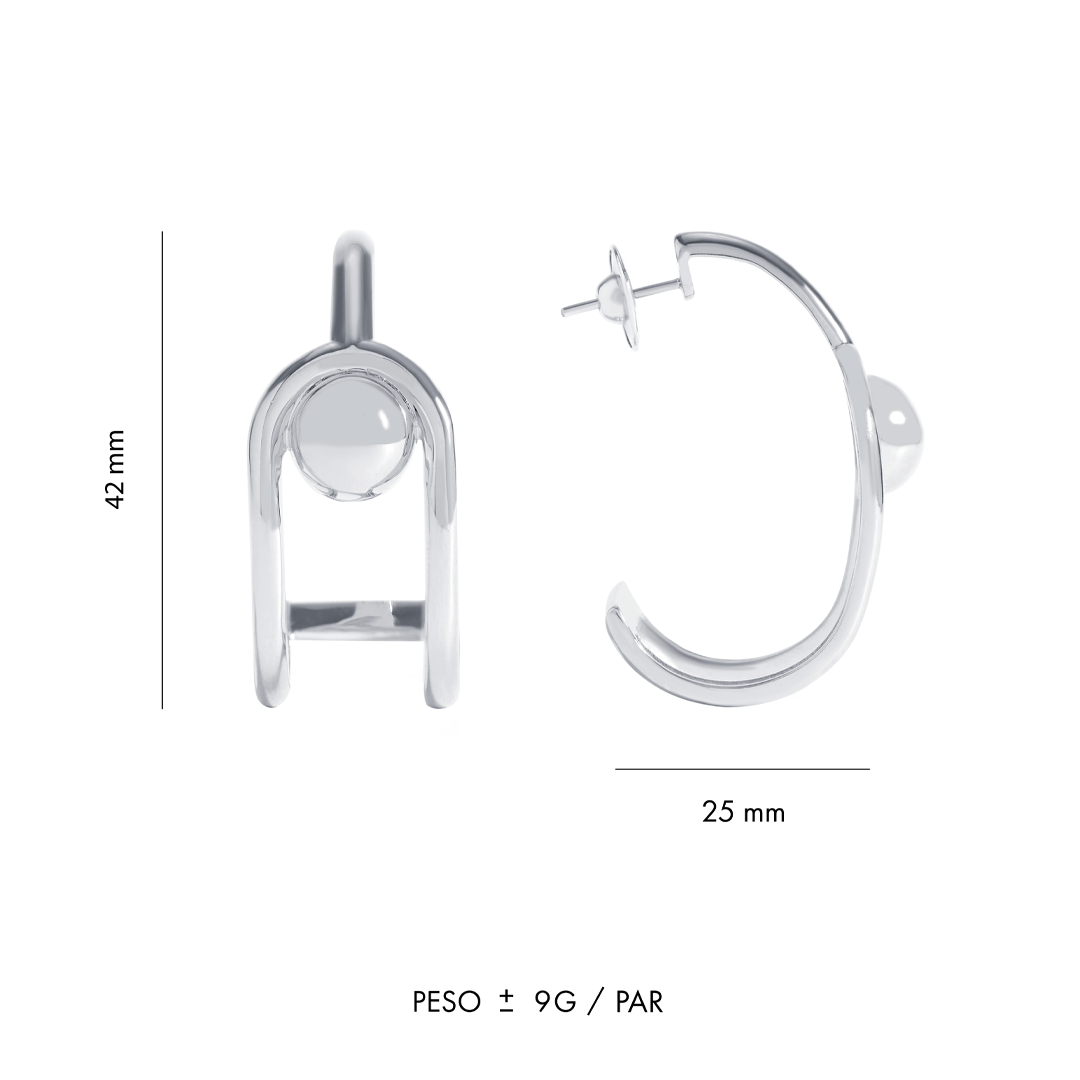BRINCO ESFERA JV LOLITTA | PRATA COM RÓDIO BRANCO - Jack Vartanian -