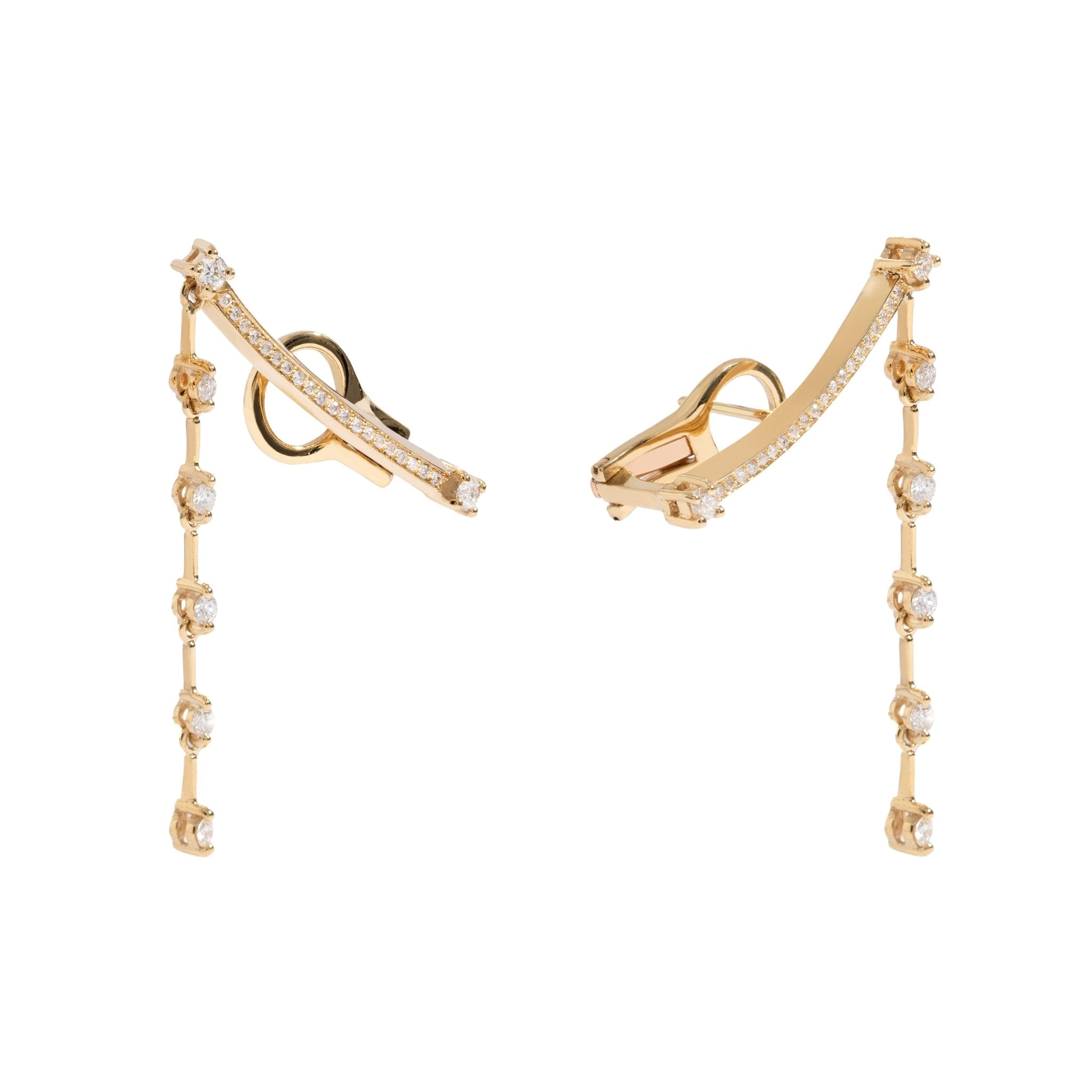 Brinco New Vintage | Ouro Amarelo 18K com Diamantes - Jack Vartanian - Ear Cuffs