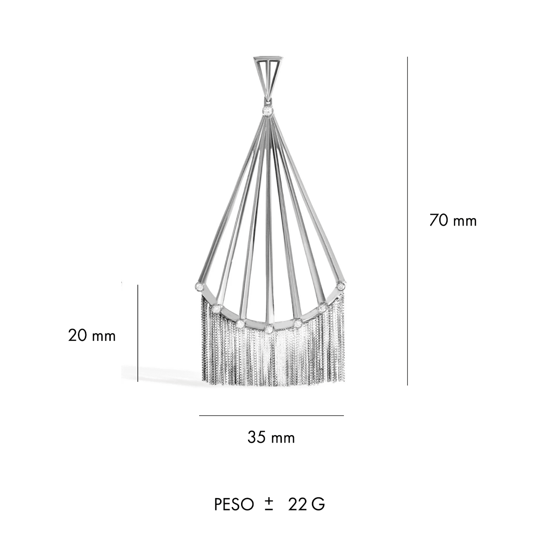 BRINCO SHINE FRANJA | OURO BRANCO 18K COM DIAMANTES - Jack Vartanian - Longos E Franjas