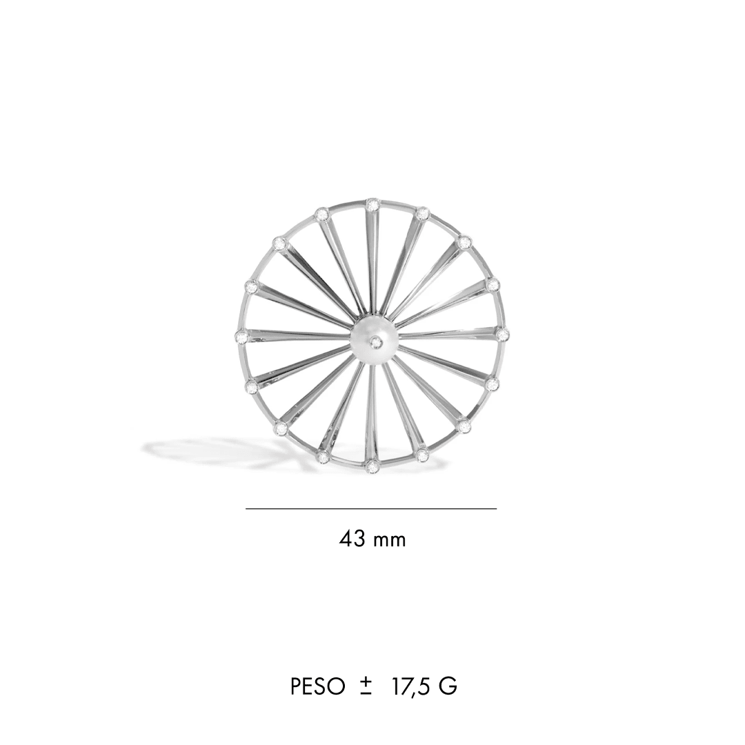 BRINCO SHINE M | OURO BRANCO 18K COM PÉROLA E DIAMANTES - Jack Vartanian - Lóbulo