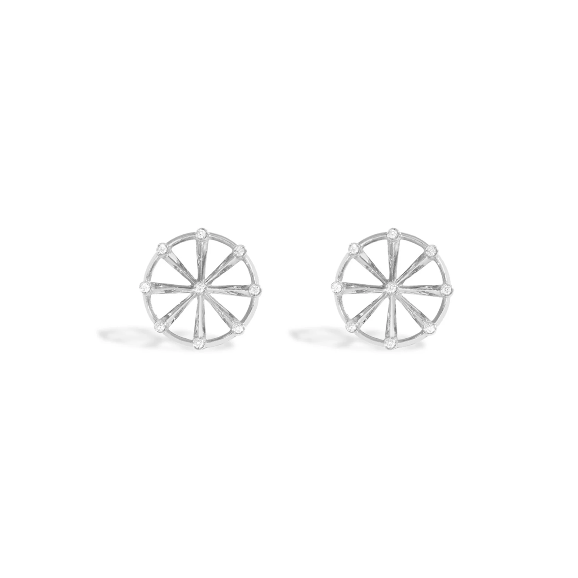 BRINCO SHINE P | OURO BRANCO 18K COM DIAMANTES - Jack Vartanian - Lóbulo