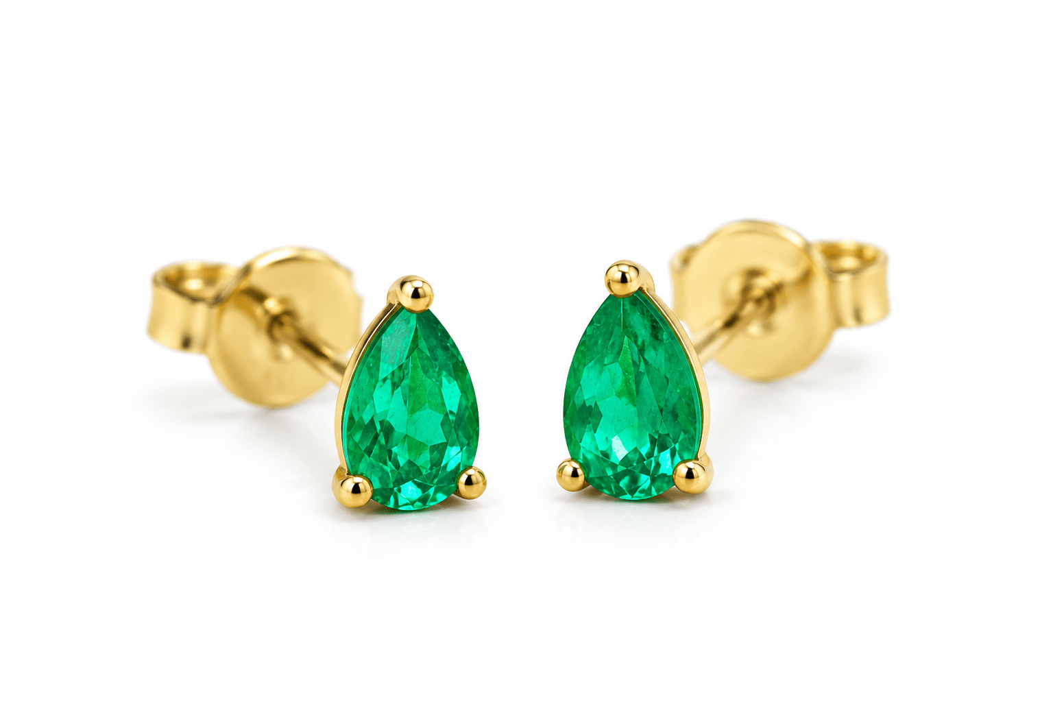 Brinco Solitário Gota | Ouro Amarelo 18K com Esmeralda - Jack Vartanian - Alta Joalheria
