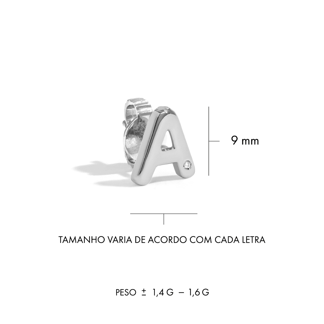 Brinco Você - UNITÁRIO | Ouro Branco 18K e Diamante - Jack Vartanian - Letras