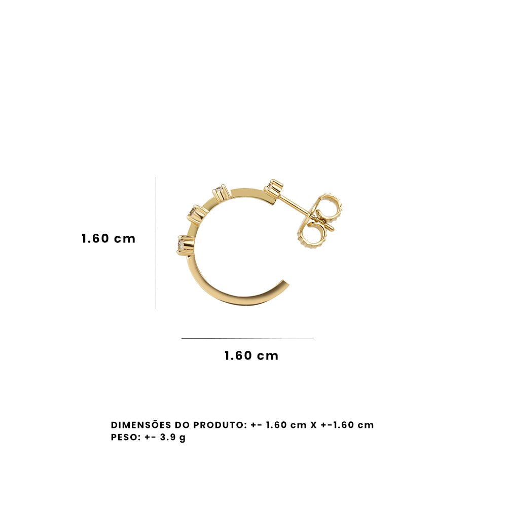 Brinco We Love Sapphire De Ouro Amarelo 18K E Diamante - P - Jack Vartanian - Argolas