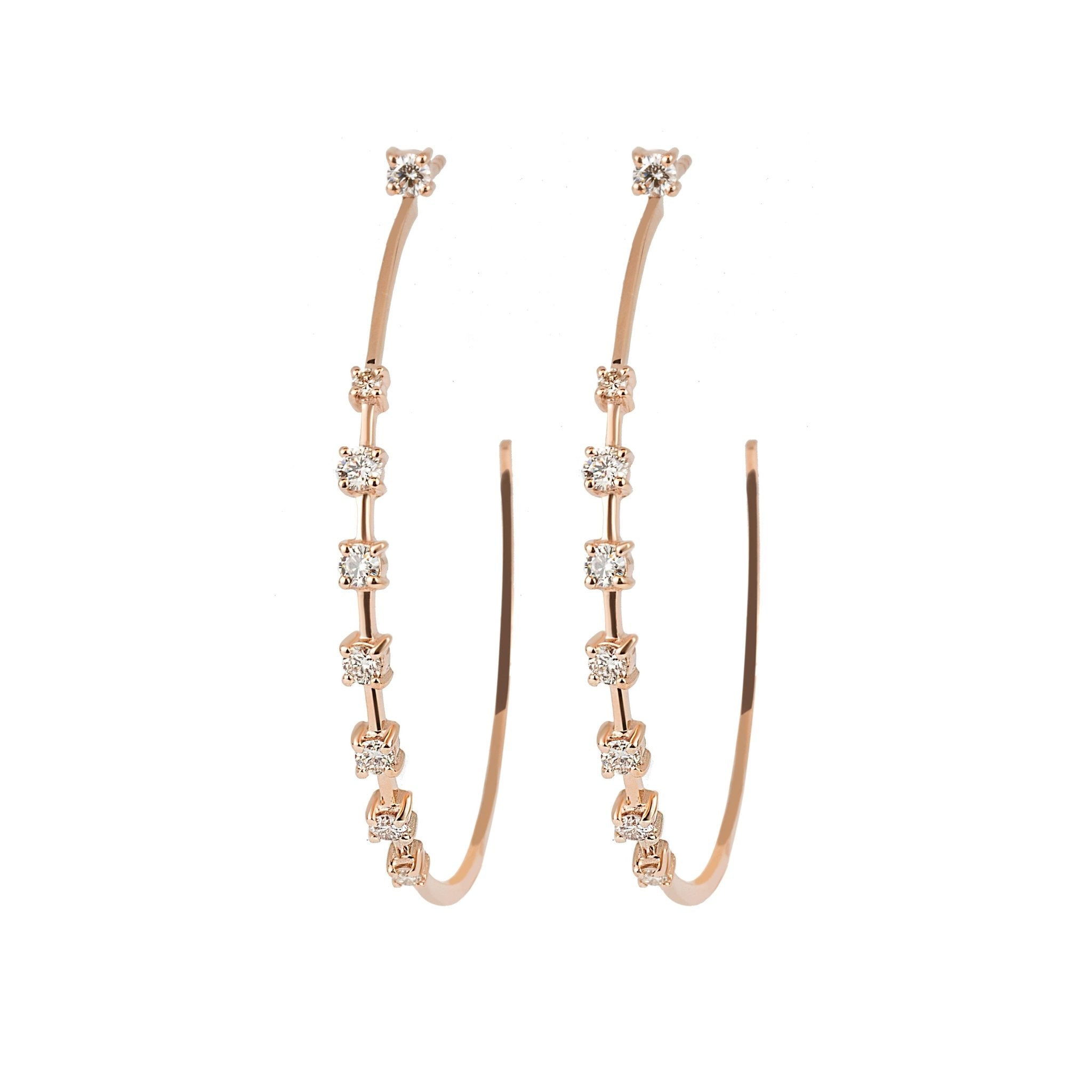 Brinco We Love Sapphire De Ouro Rosa 18K E Diamante - G - Jack Vartanian - Argolas