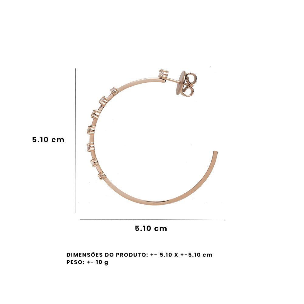 Brinco We Love Sapphire De Ouro Rosa 18K E Diamante - G - Jack Vartanian - Argolas