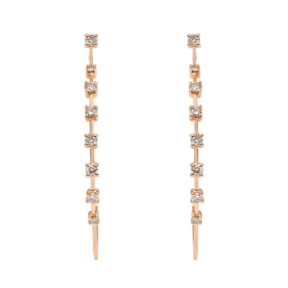 Brinco We Love Sapphire De Ouro Rosa 18K E Diamante - G - Jack Vartanian - Argolas
