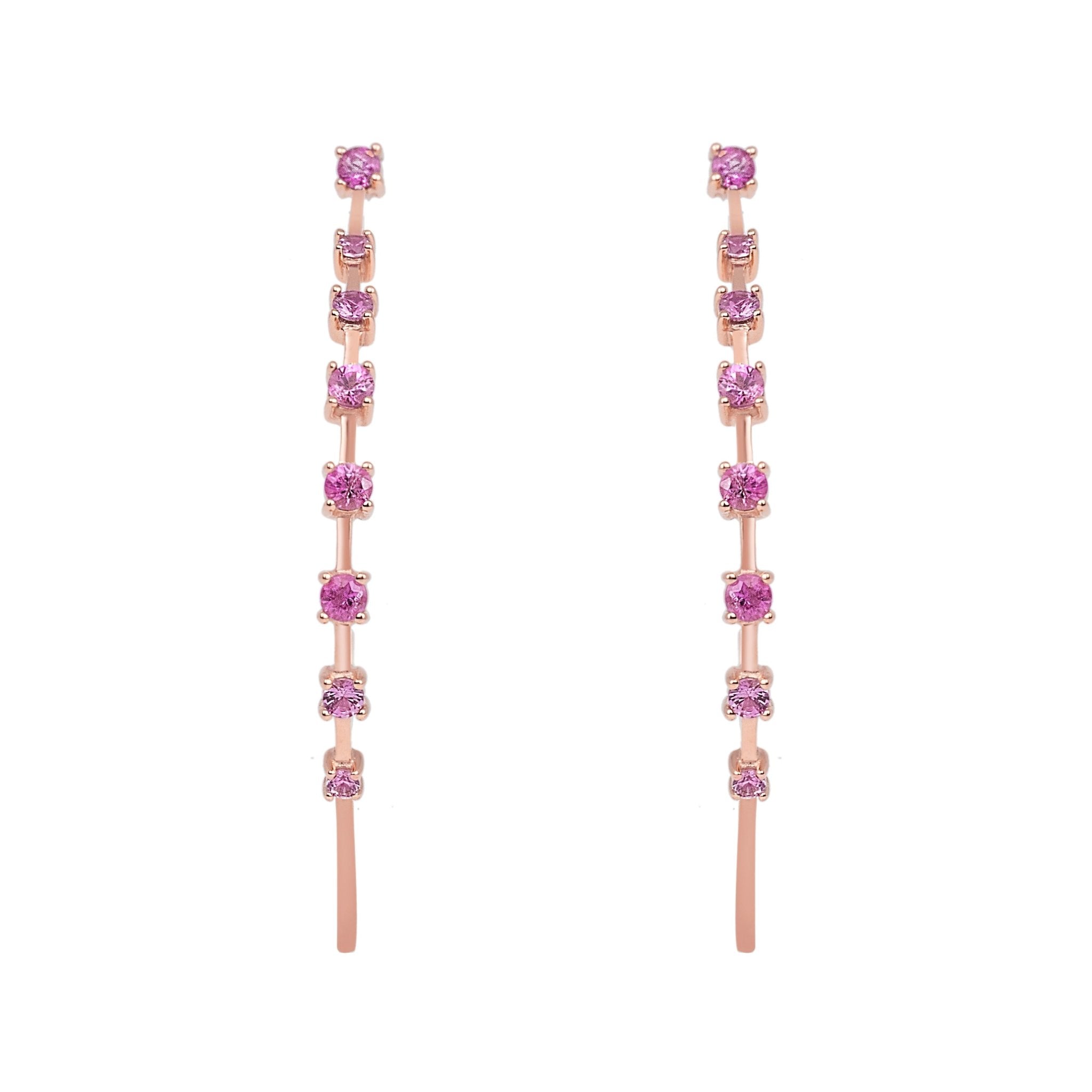 Brinco We Love Sapphire De Ouro Rosa 18K E Safira - G - Jack Vartanian - Argolas